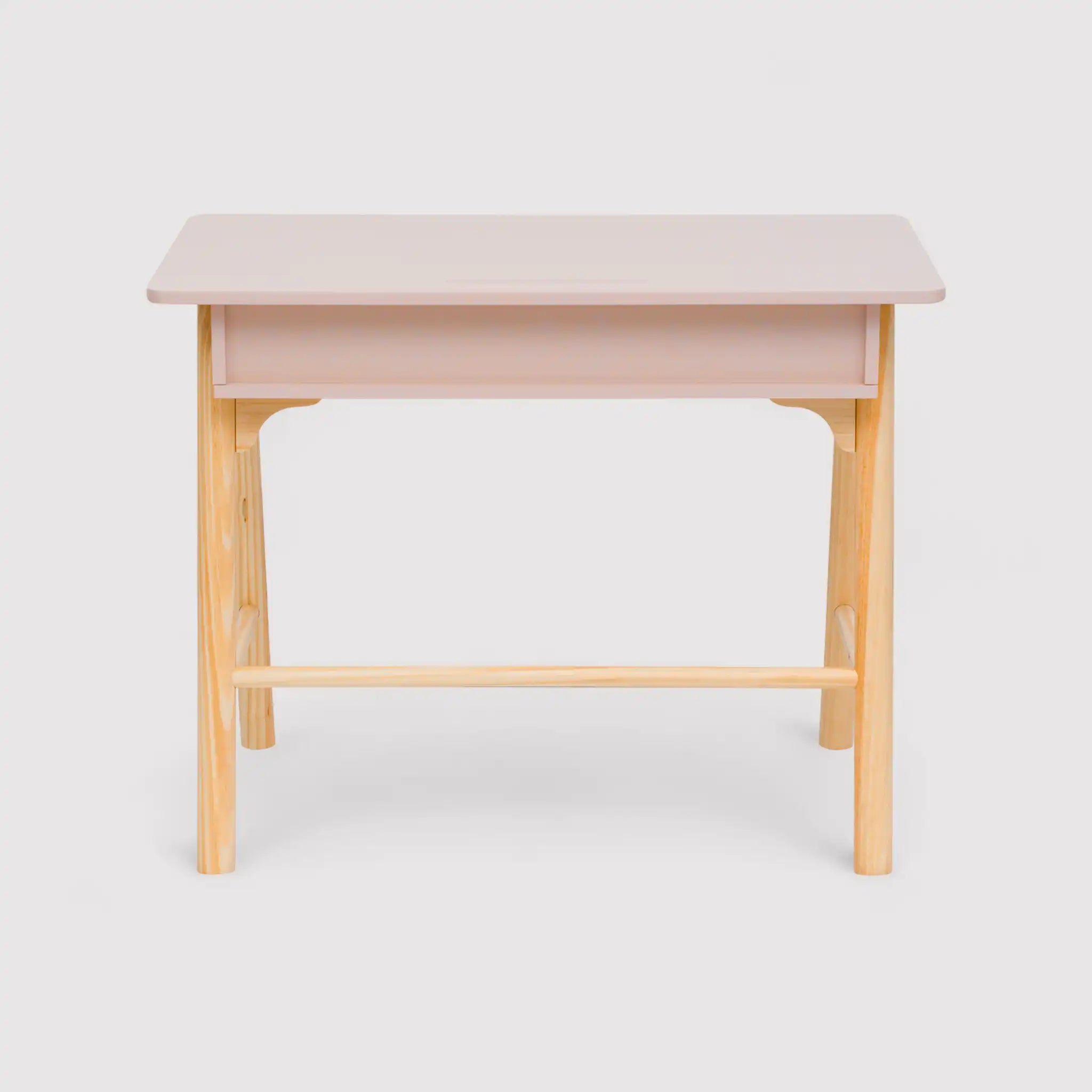 Badal - Scrivania rosa per cameretta con vano contenitore