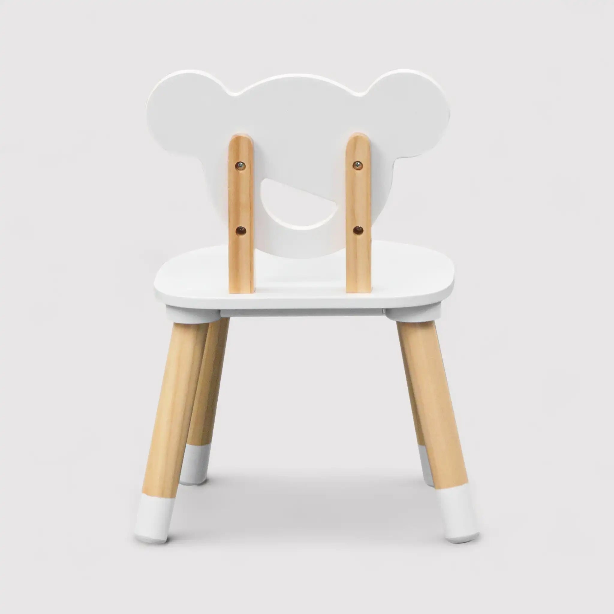 Nefel - Set tavolino per bambini e 2 seggiole bianco e marrone