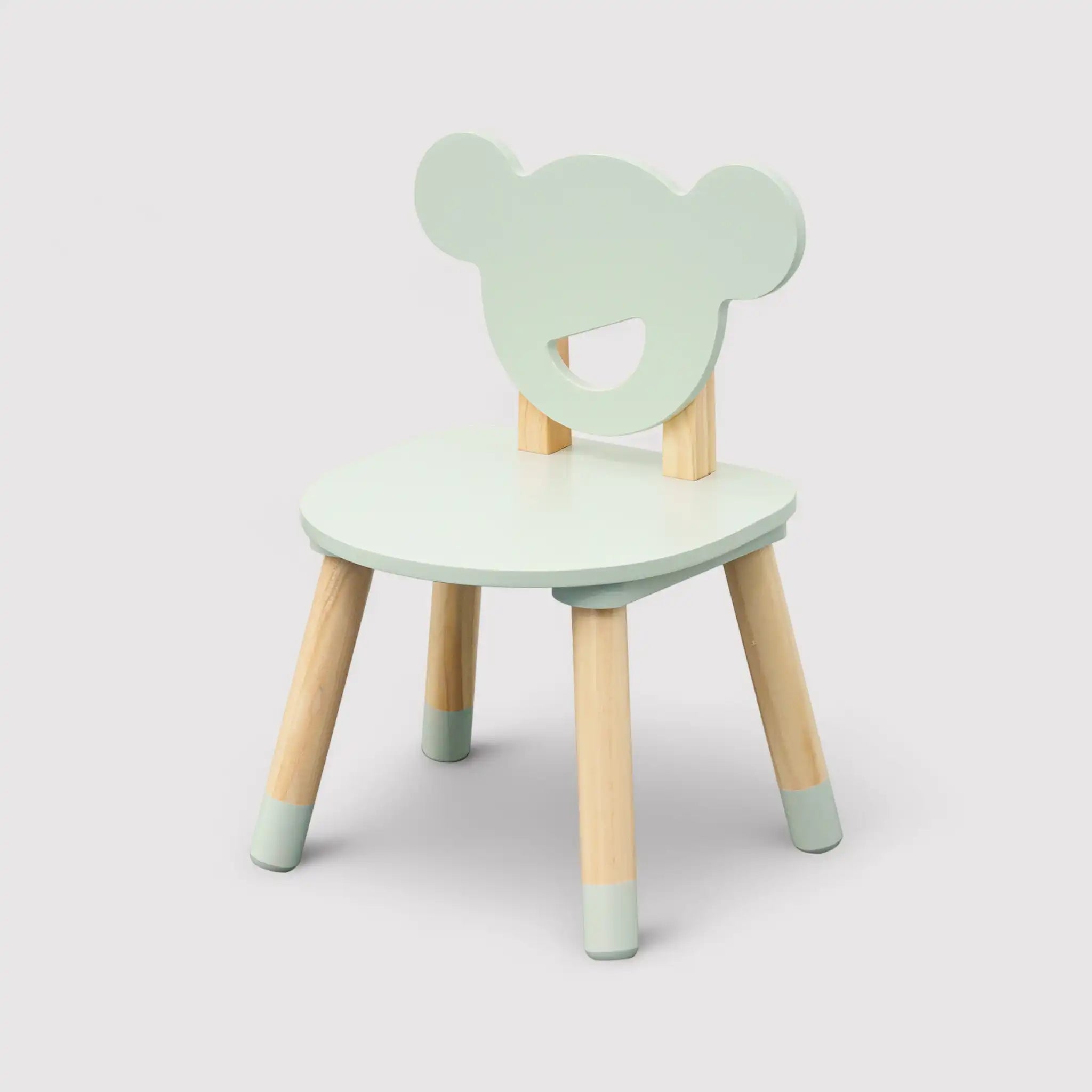 Aniba - Set tavolino e 2 sedie verde e marrone per cameretta