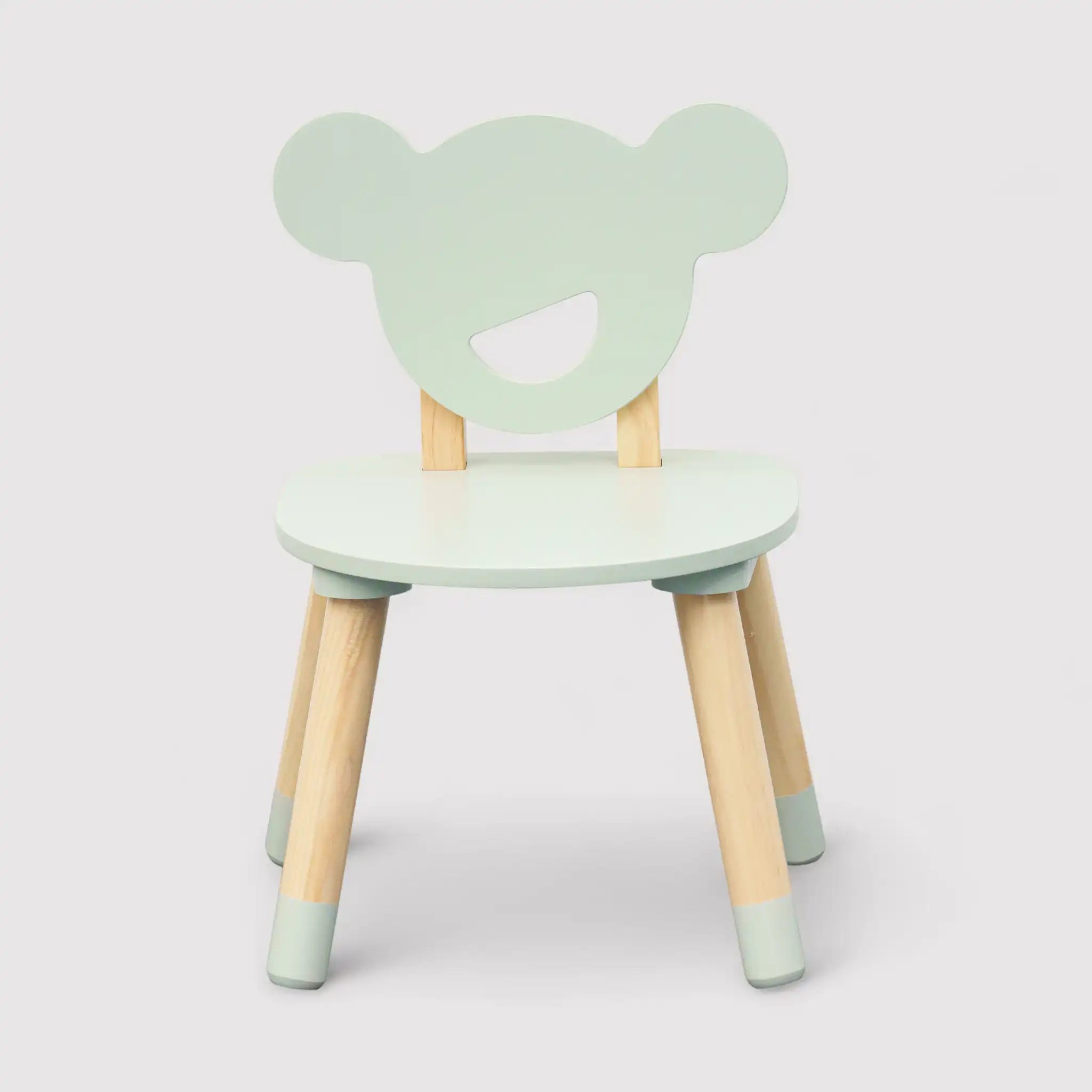 Aniba - Set tavolino e 2 sedie verde e marrone per cameretta