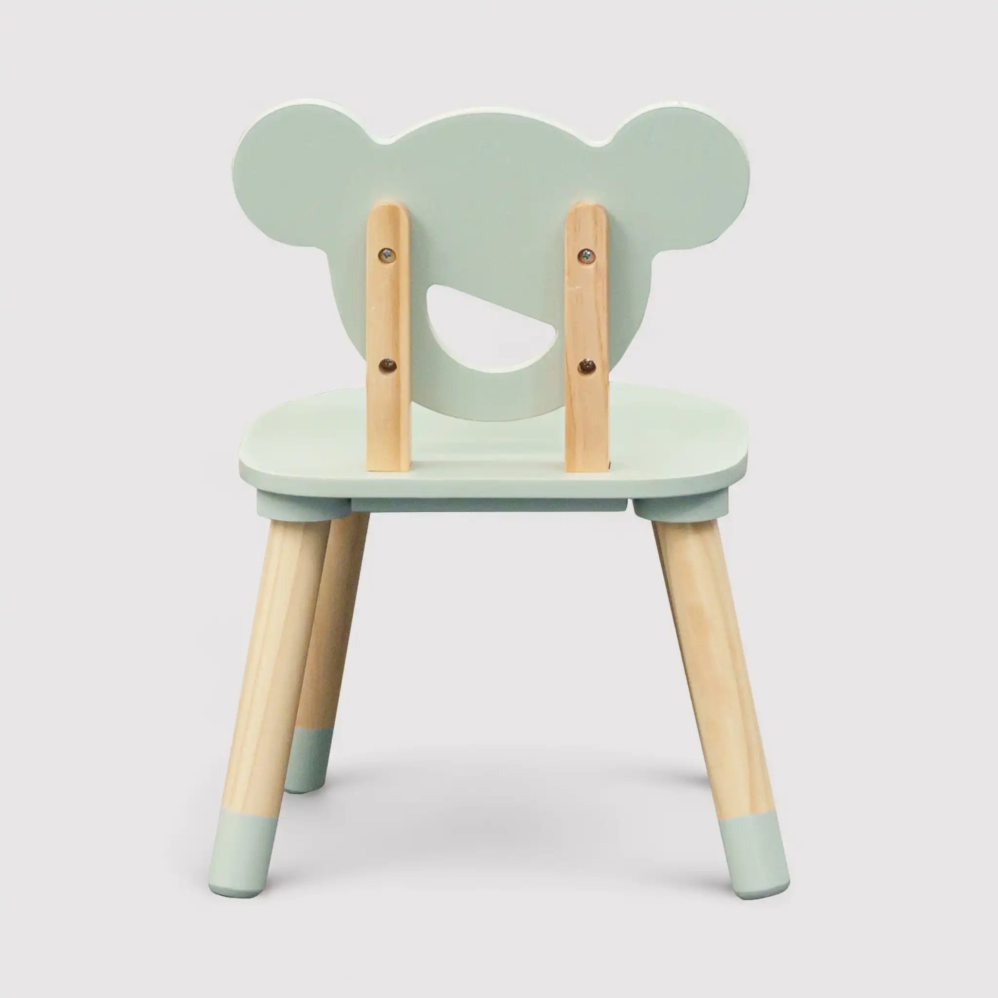 Aniba - Set tavolino e 2 sedie verde e marrone per cameretta