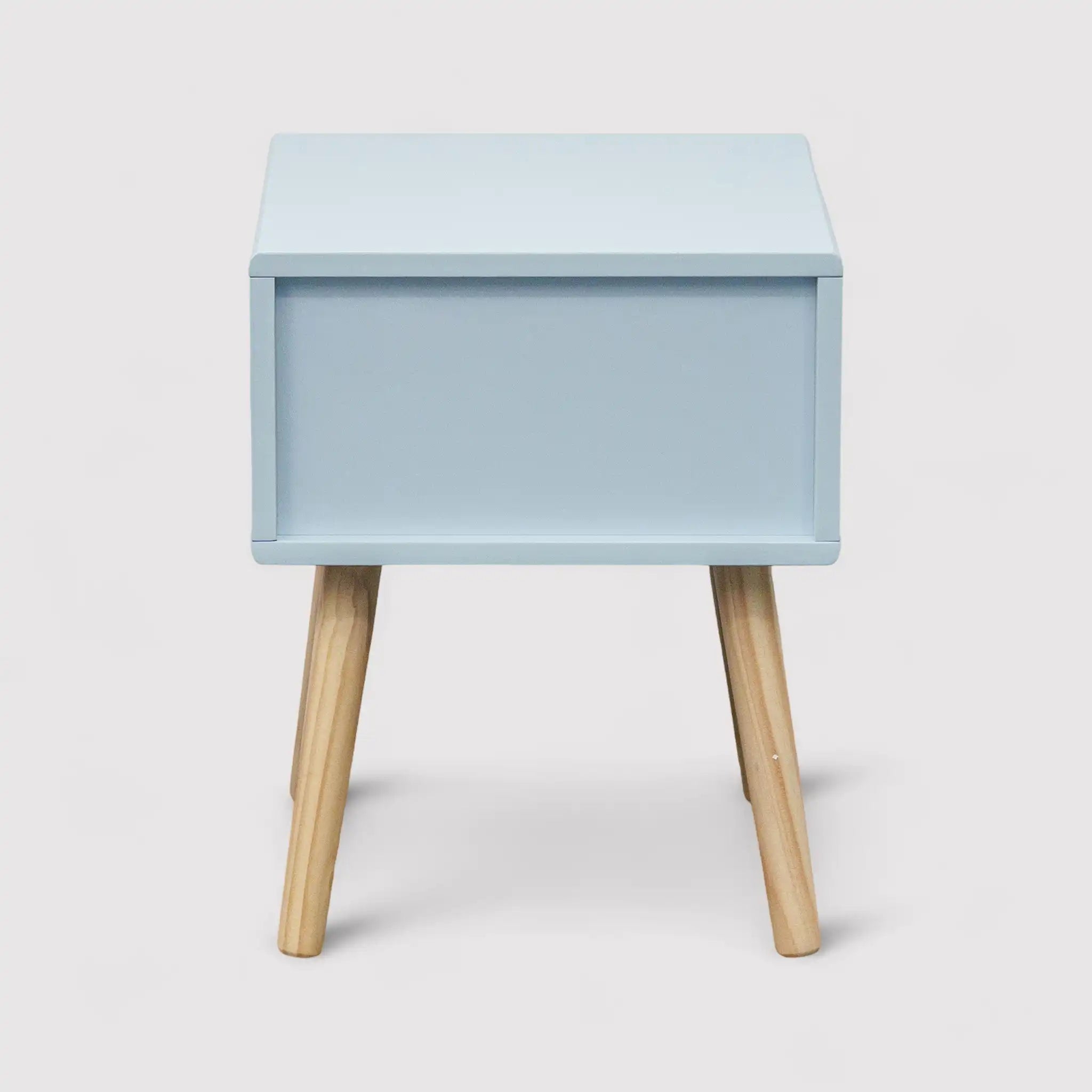 Tazart - Comodino scandinavo celeste e marrone per cameretta bimbi