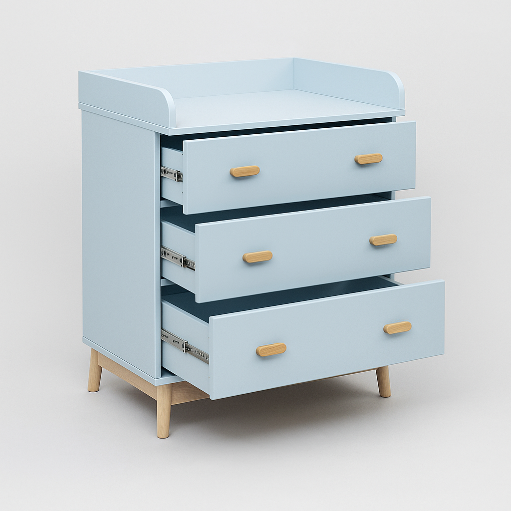 Deble - Cambiador cómodas celeste para habitación infantil