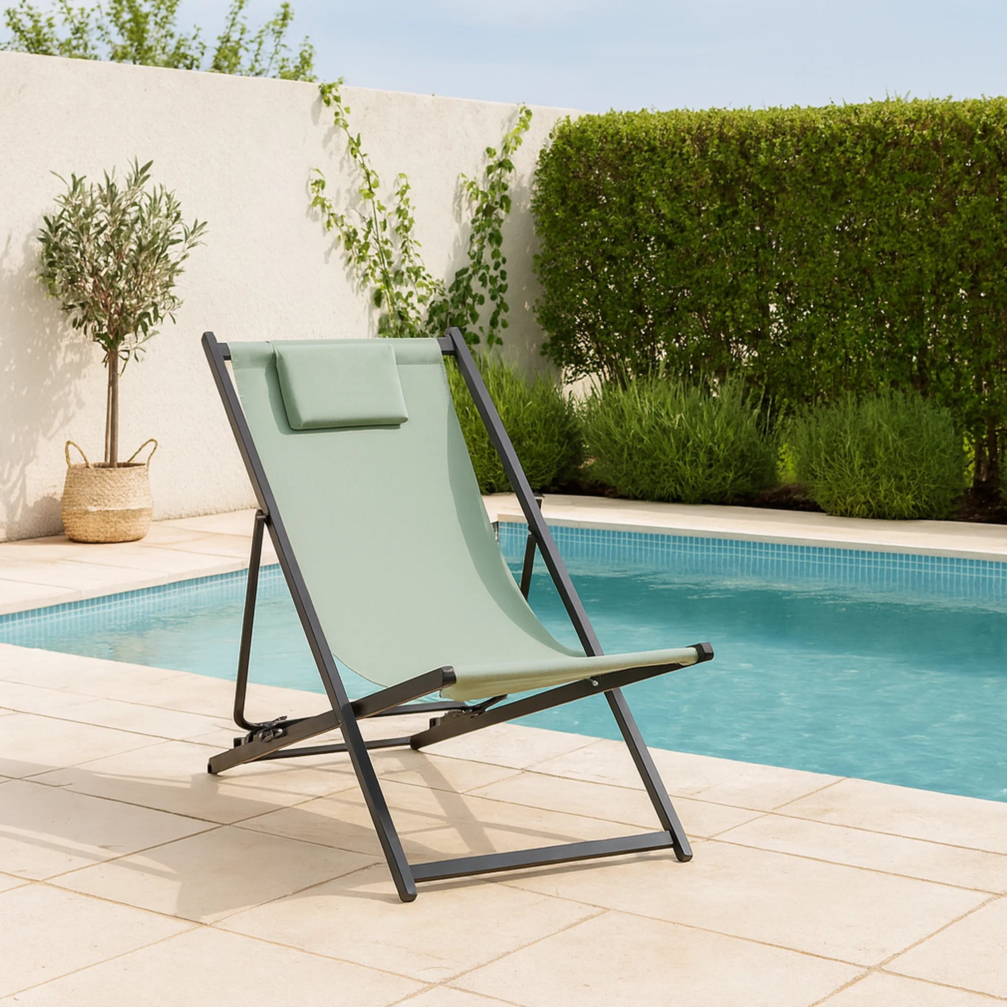 Lokta - Sedia da esterno reclinabile verde