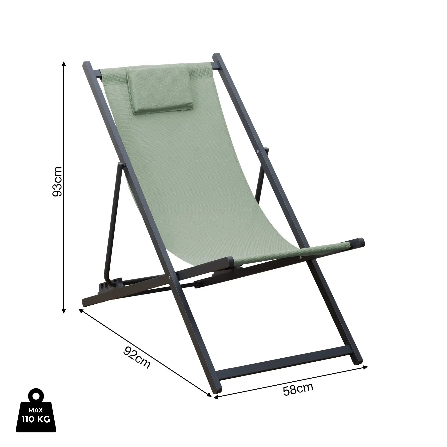 Lokta - Sedia da esterno reclinabile verde