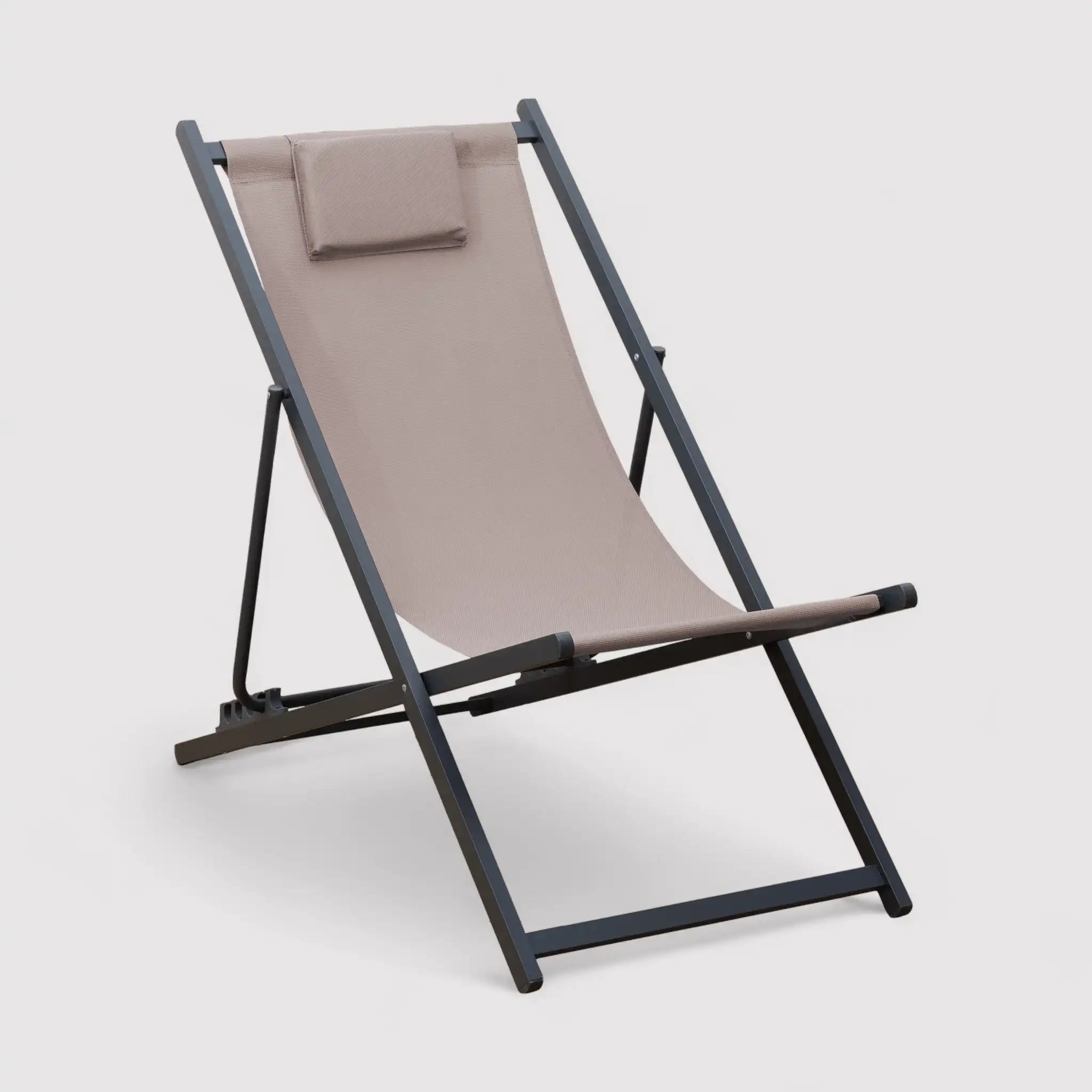 Sarson - Sedia sdraio da campeggio beige reclinabile