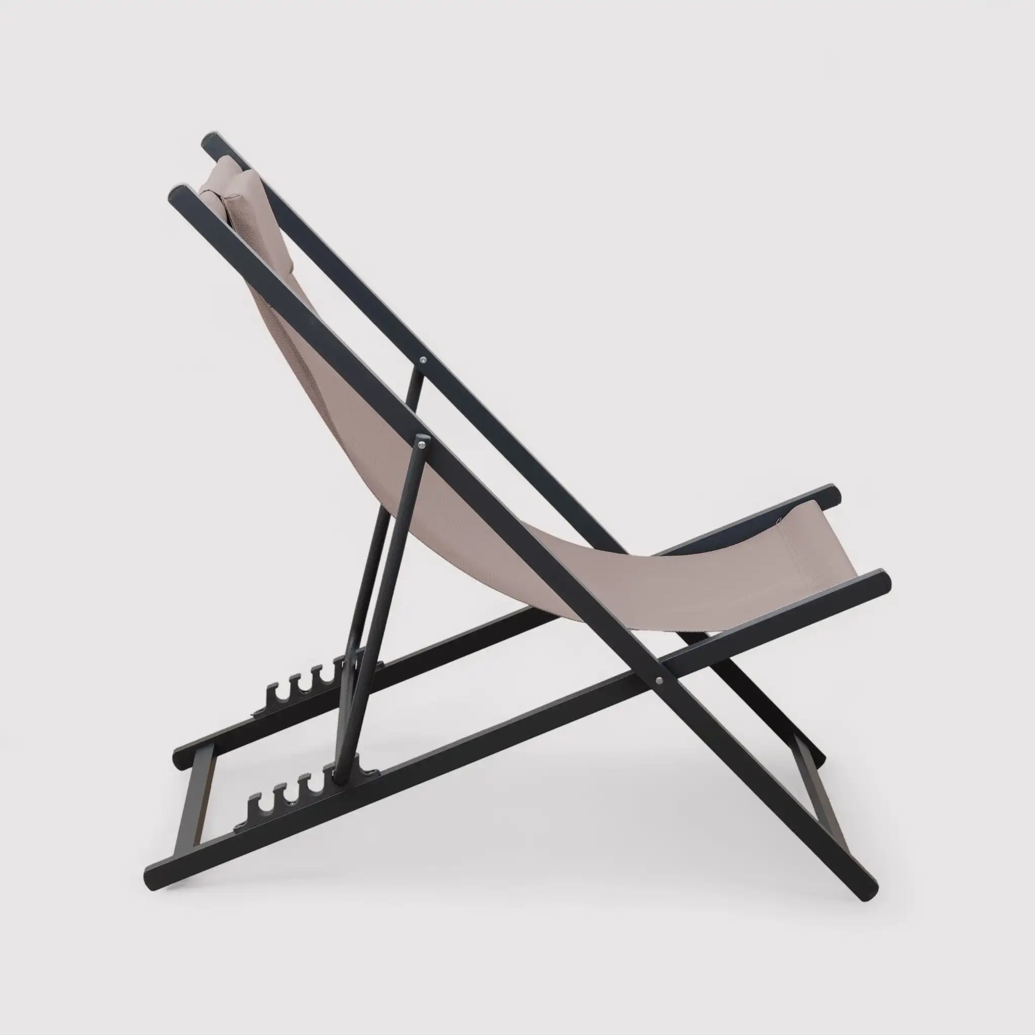 Sarson - Sedia sdraio da campeggio beige reclinabile