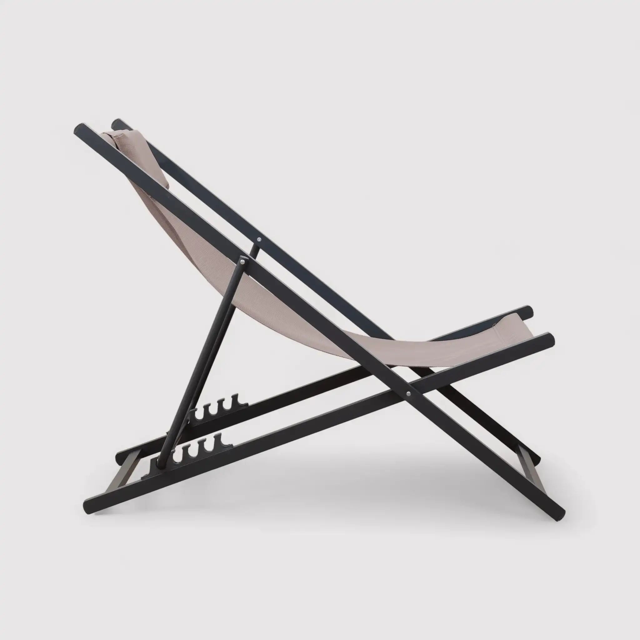 Sarson - Sedia sdraio da campeggio beige reclinabile