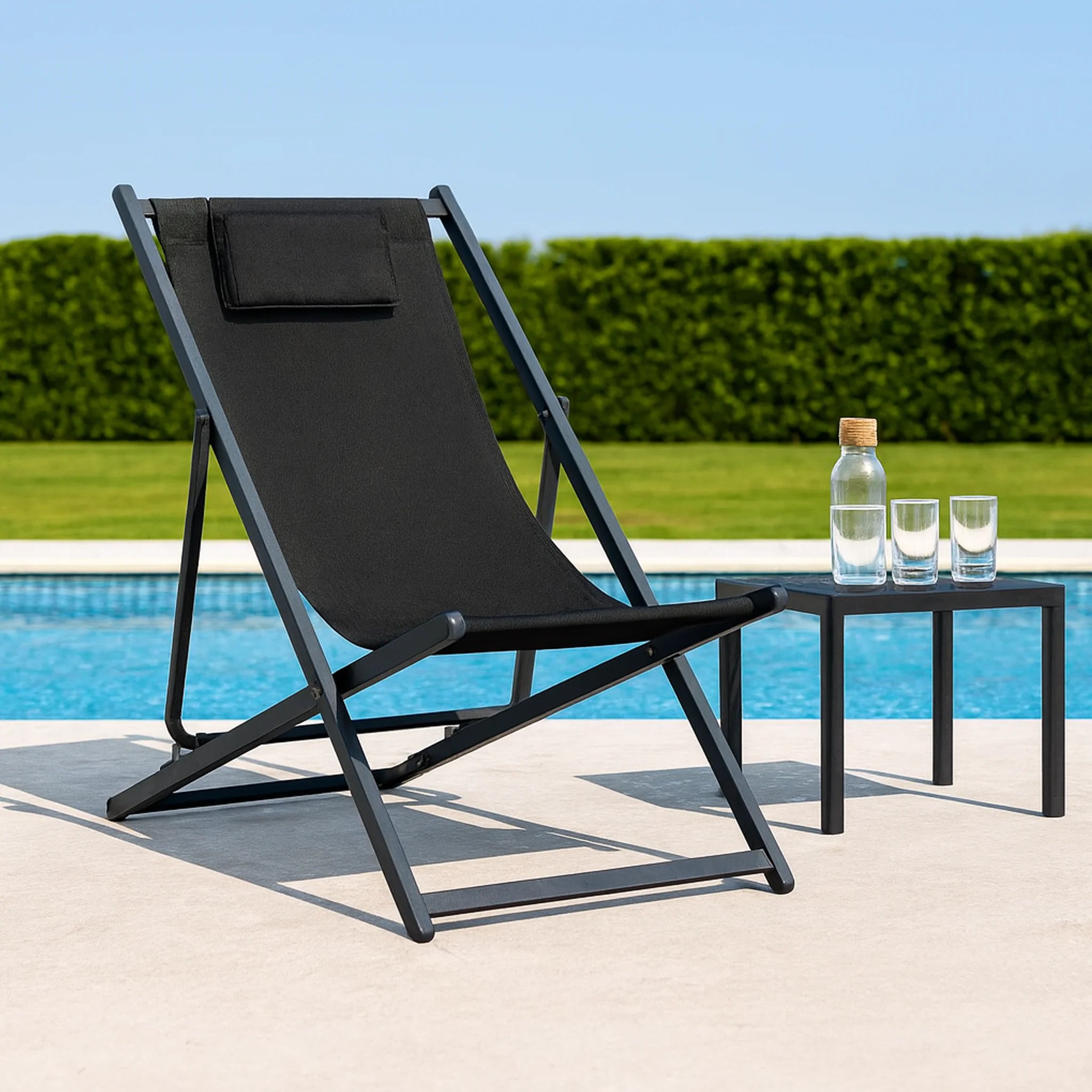 Atis - Sedia da esterno pieghevole grigio scuro