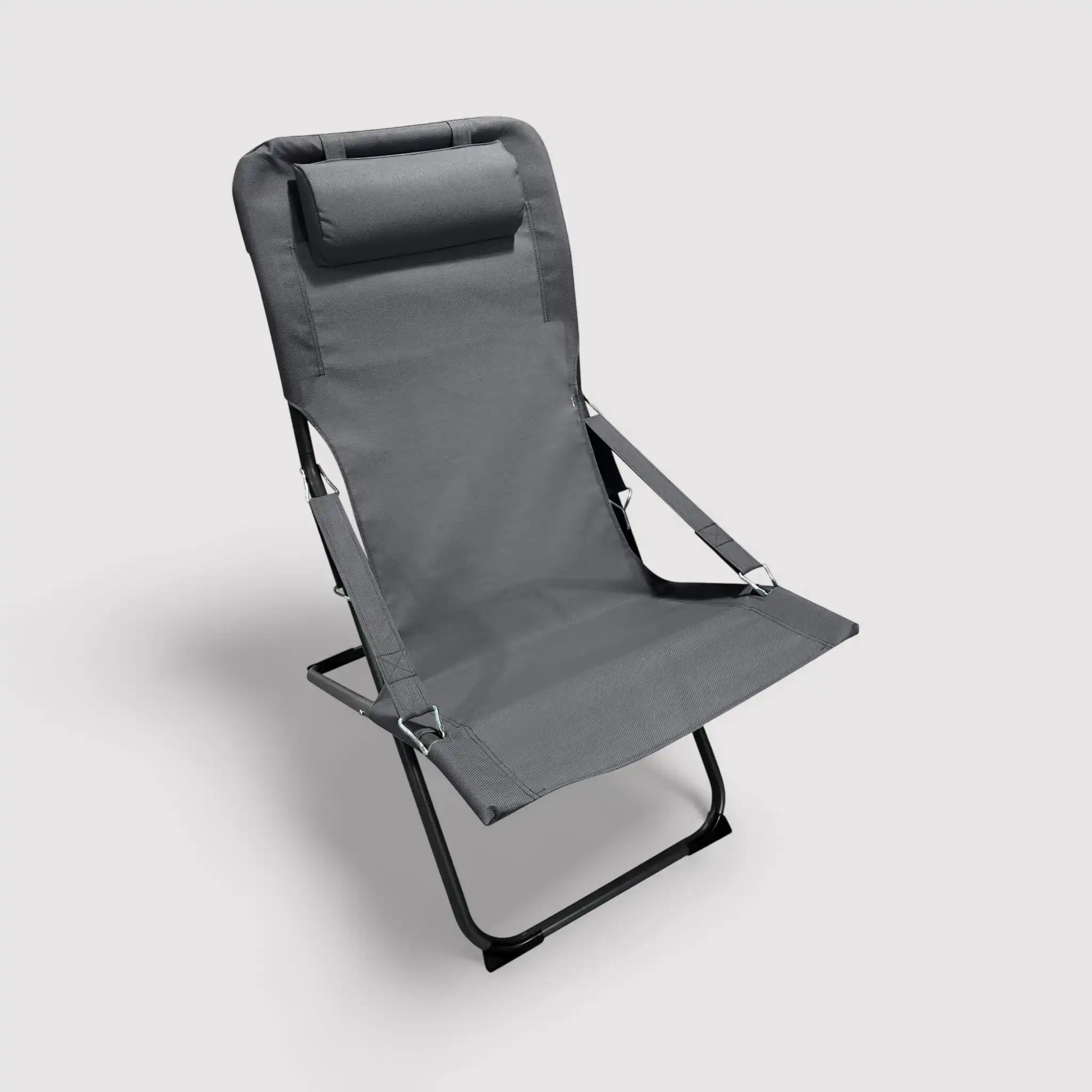 Ukpa - Sedia da campeggio grigio scuro con braccioli