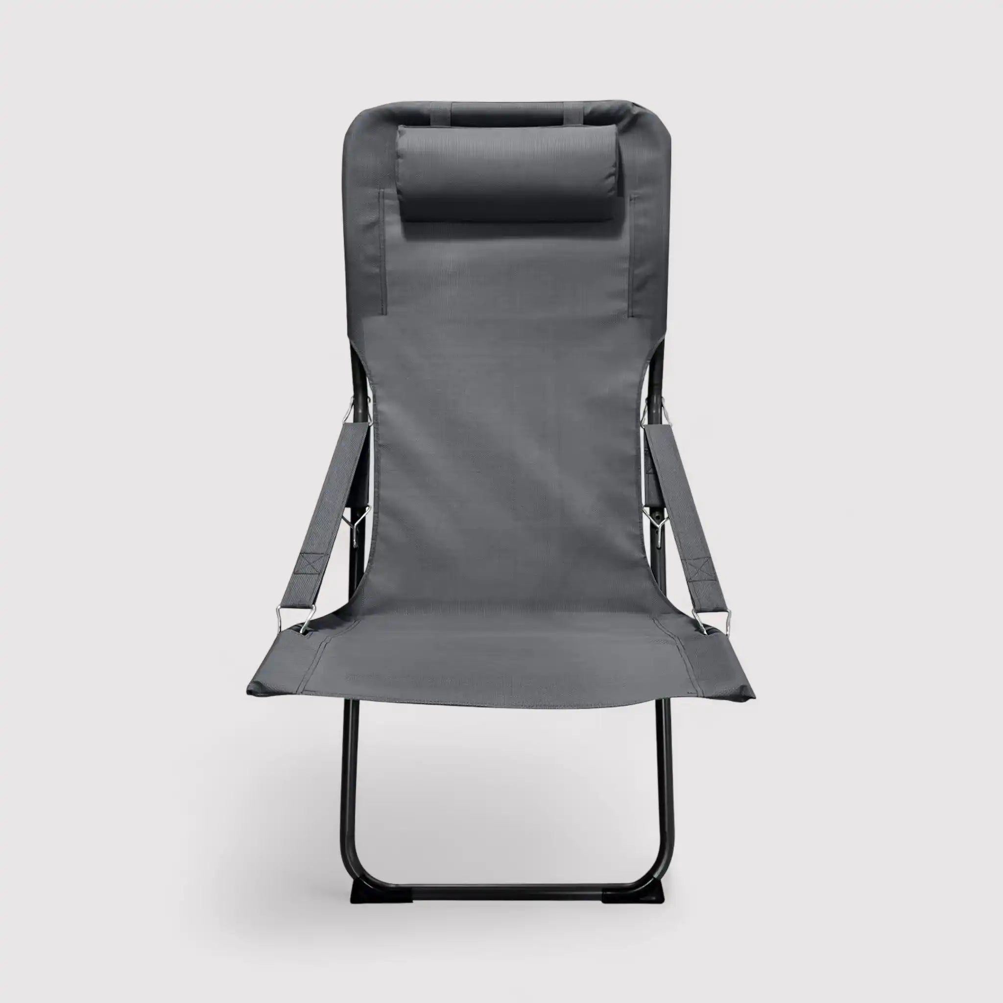 Ukpa - Sedia da campeggio grigio scuro con braccioli