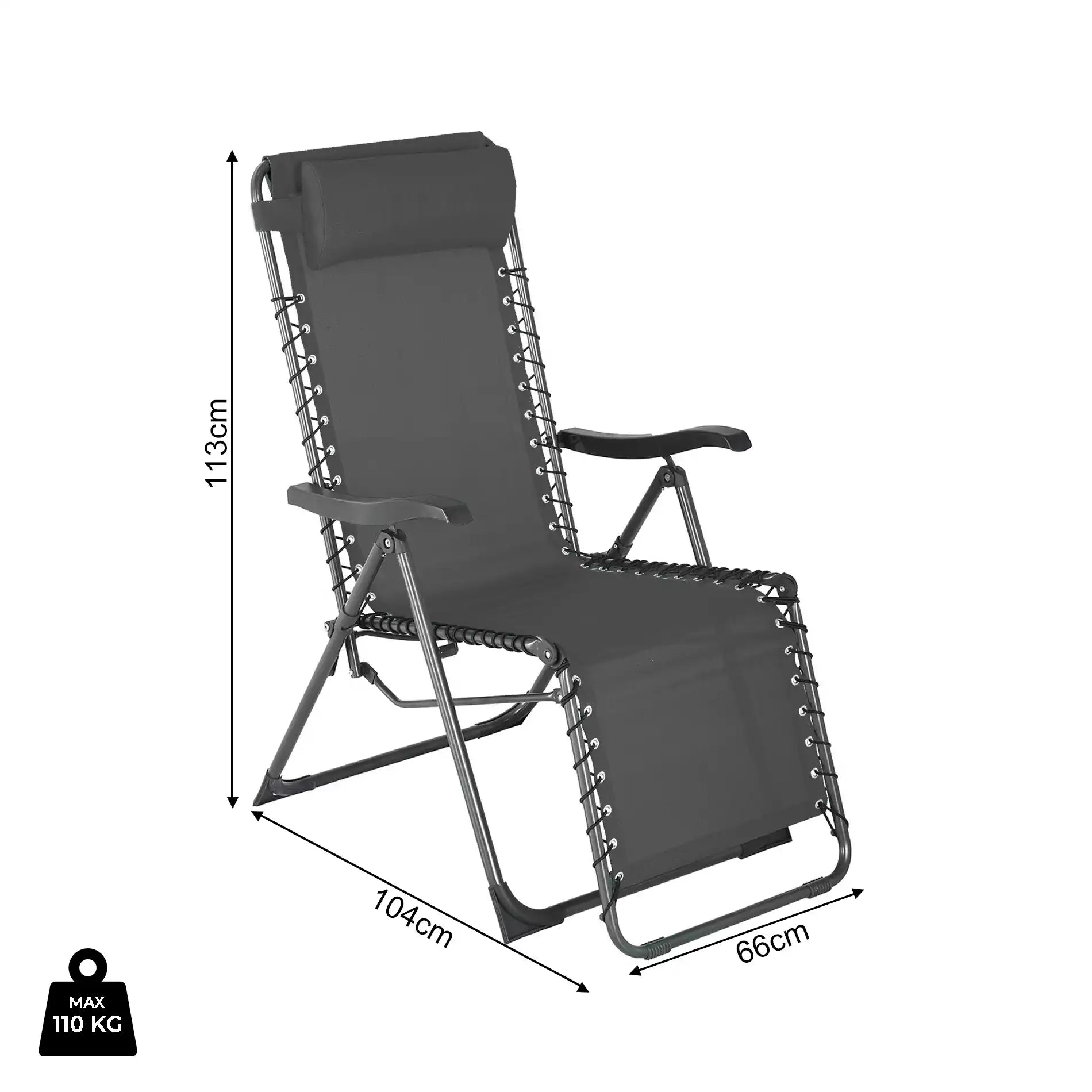 Cherymoya - Sdraio relax gravità zero grigia per giardino