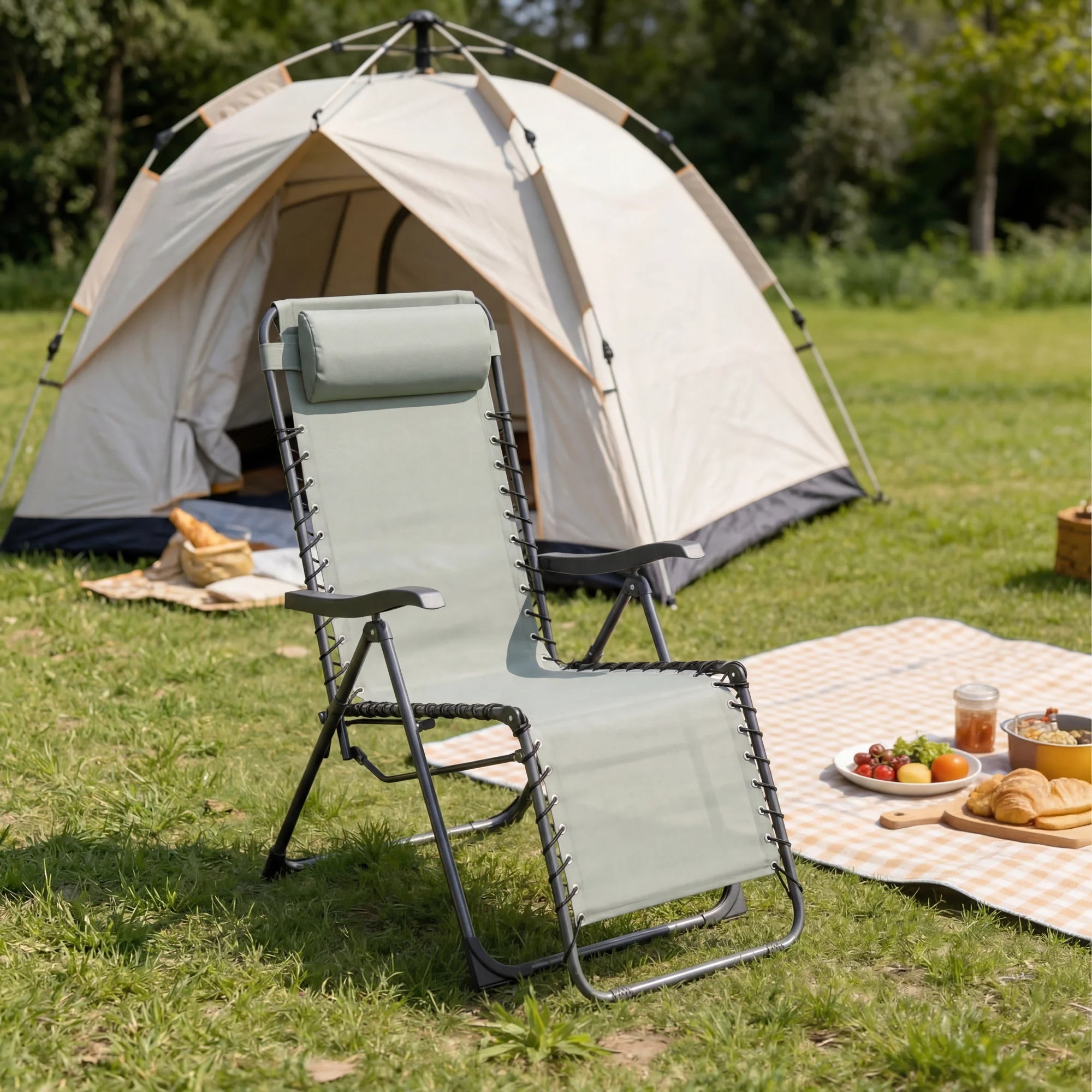 Jais - Sdraio zero gravity verde per giardino o camping