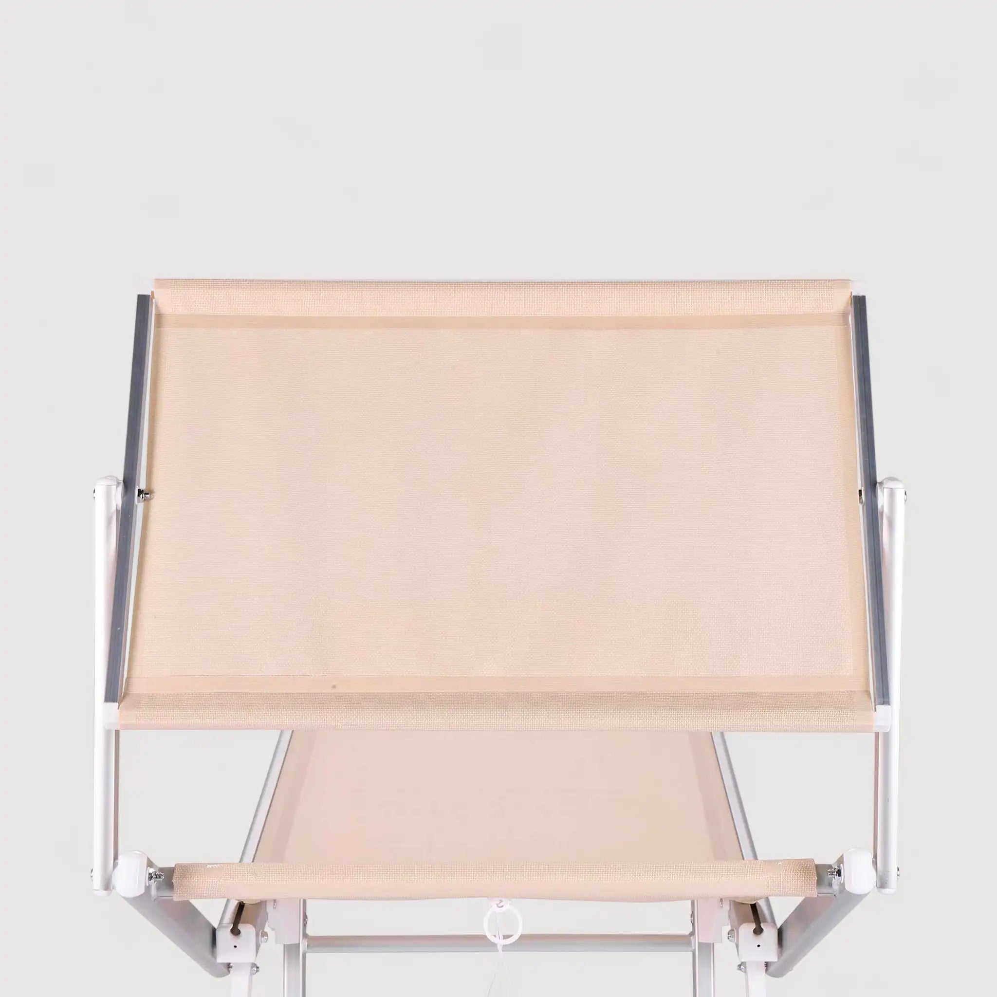 Jambul - Sdraio pieghevole beige con poggiatesta reclinabile