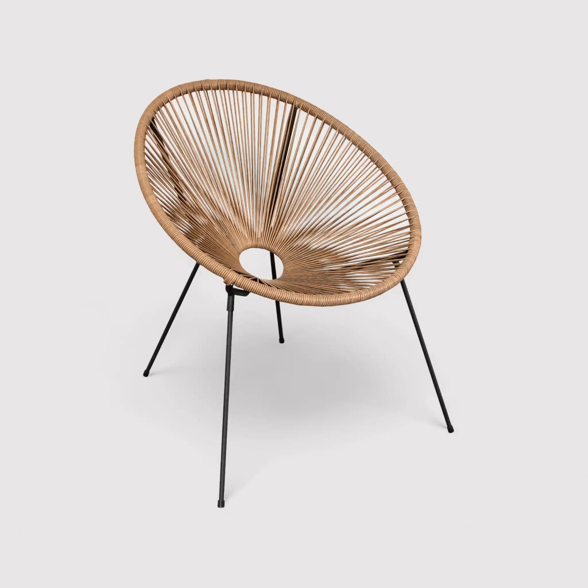 Batikh - Sedia relax da esterno beige con seduta ovale