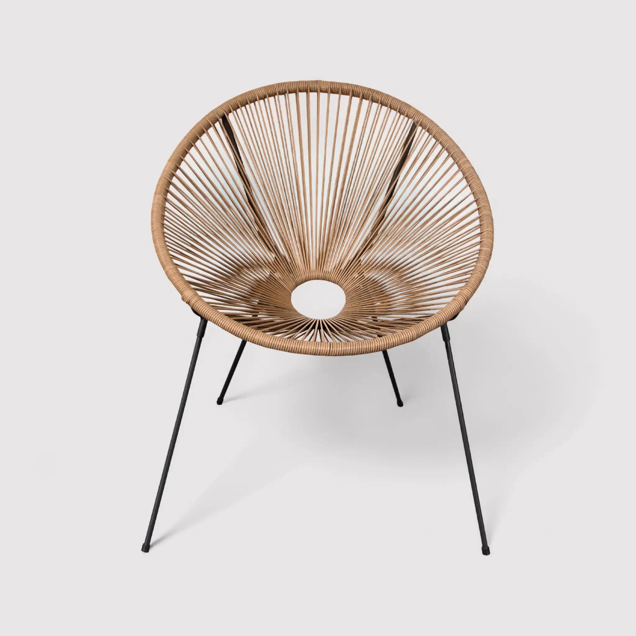 Batikh - Sedia relax da esterno beige con seduta ovale