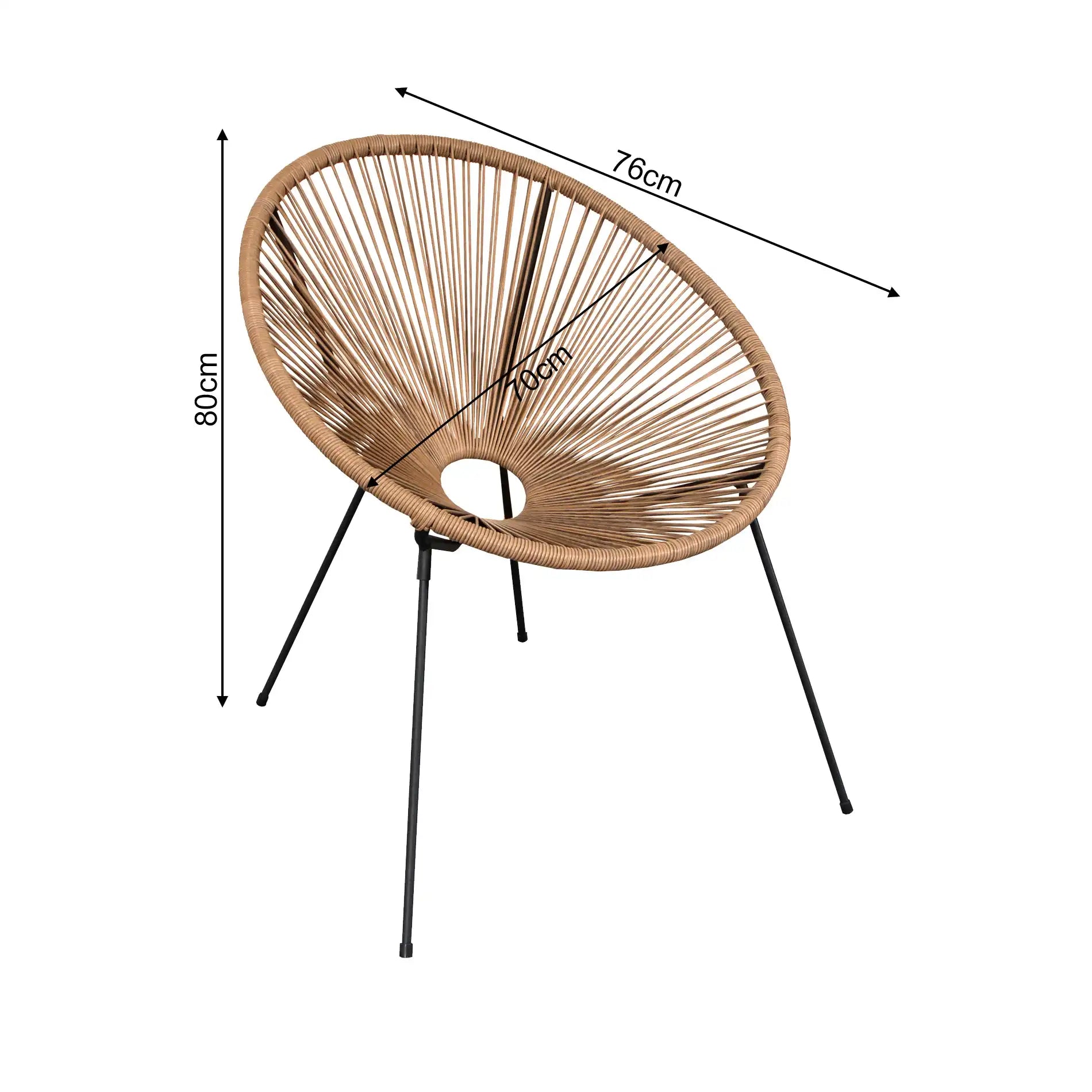 Batikh - Sedia relax da esterno beige con seduta ovale