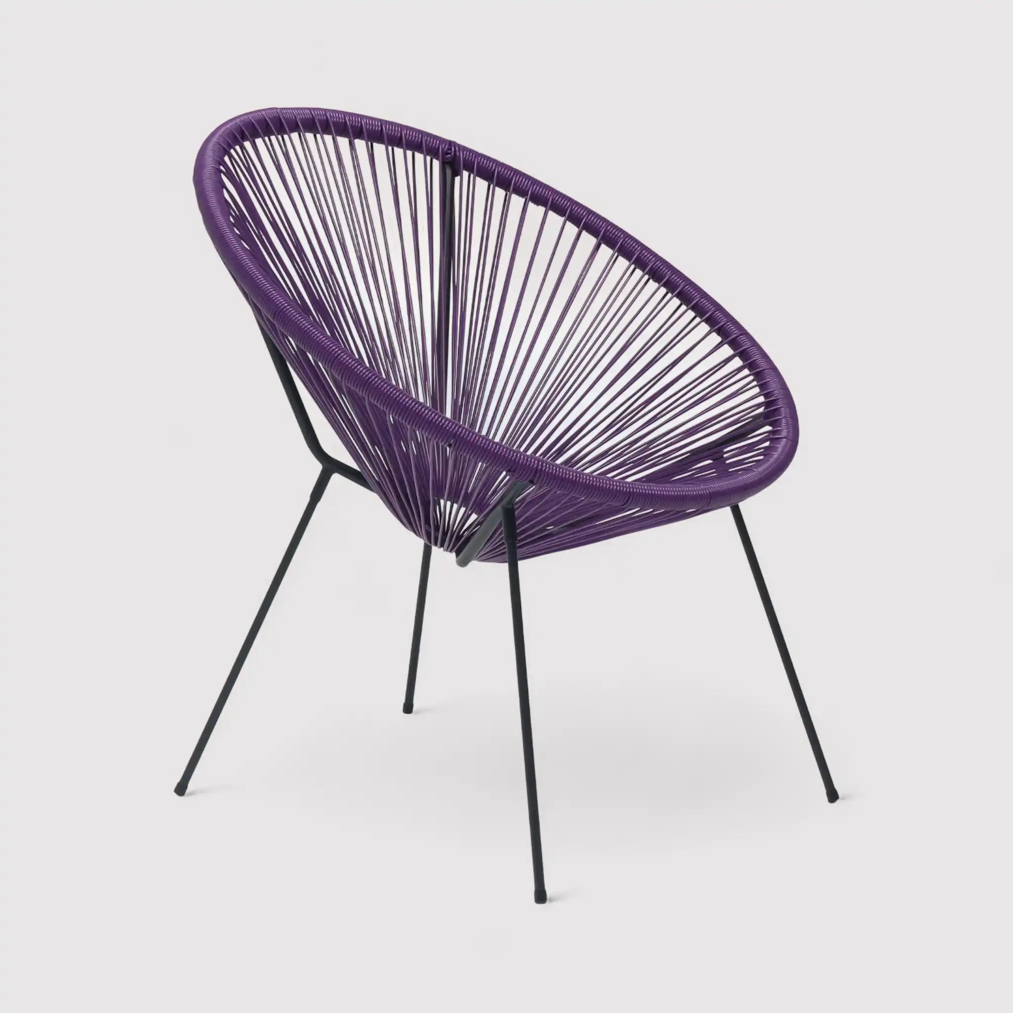 Papatya - Poltrona da esterno viola con seduta ovale