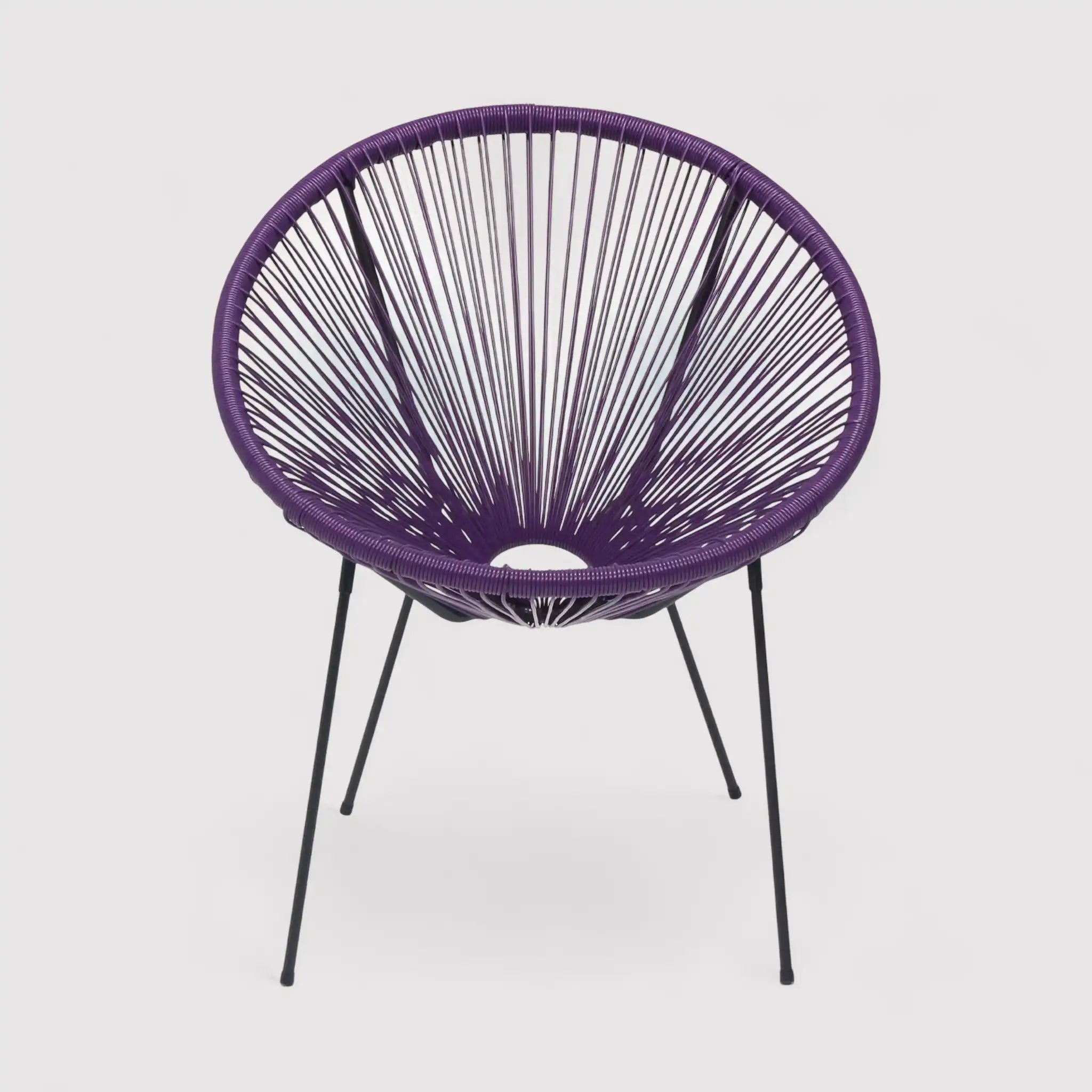 Papatya - Poltrona da esterno viola con seduta ovale