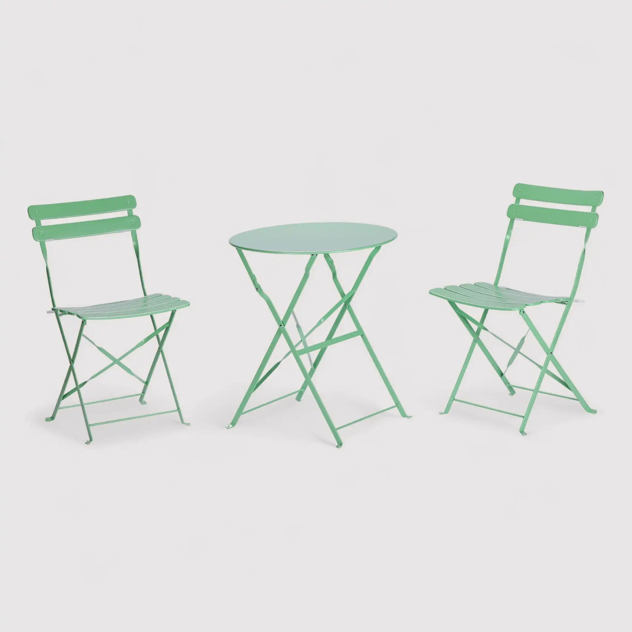 Daflah - Set mobili da balcone verde con 2 sedie e un tavolino