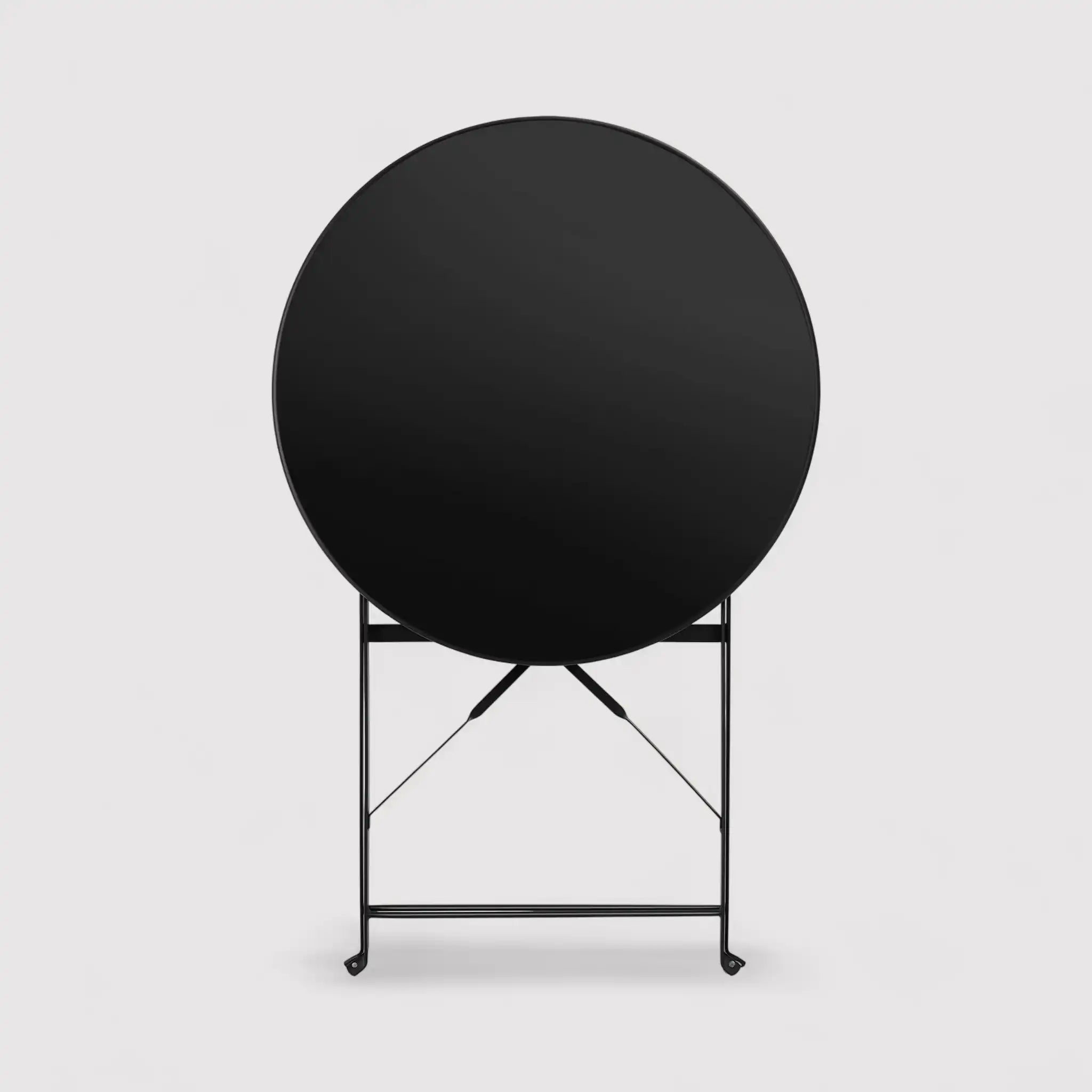 Pequi - Set tavolino e 2 sedie pieghevoli nere per balcone