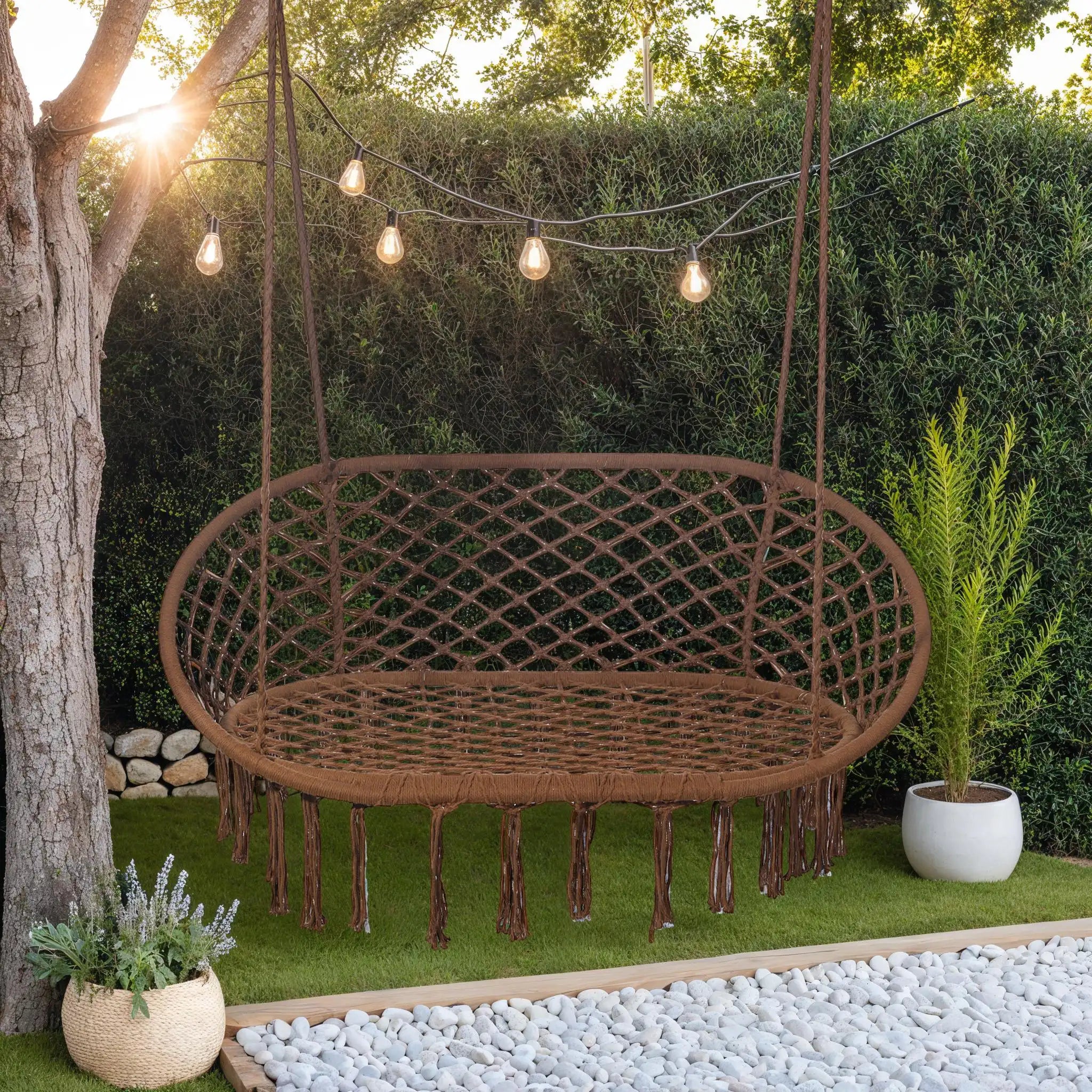 Hesperis - Dondolo sospeso a 2 posti in stile boho