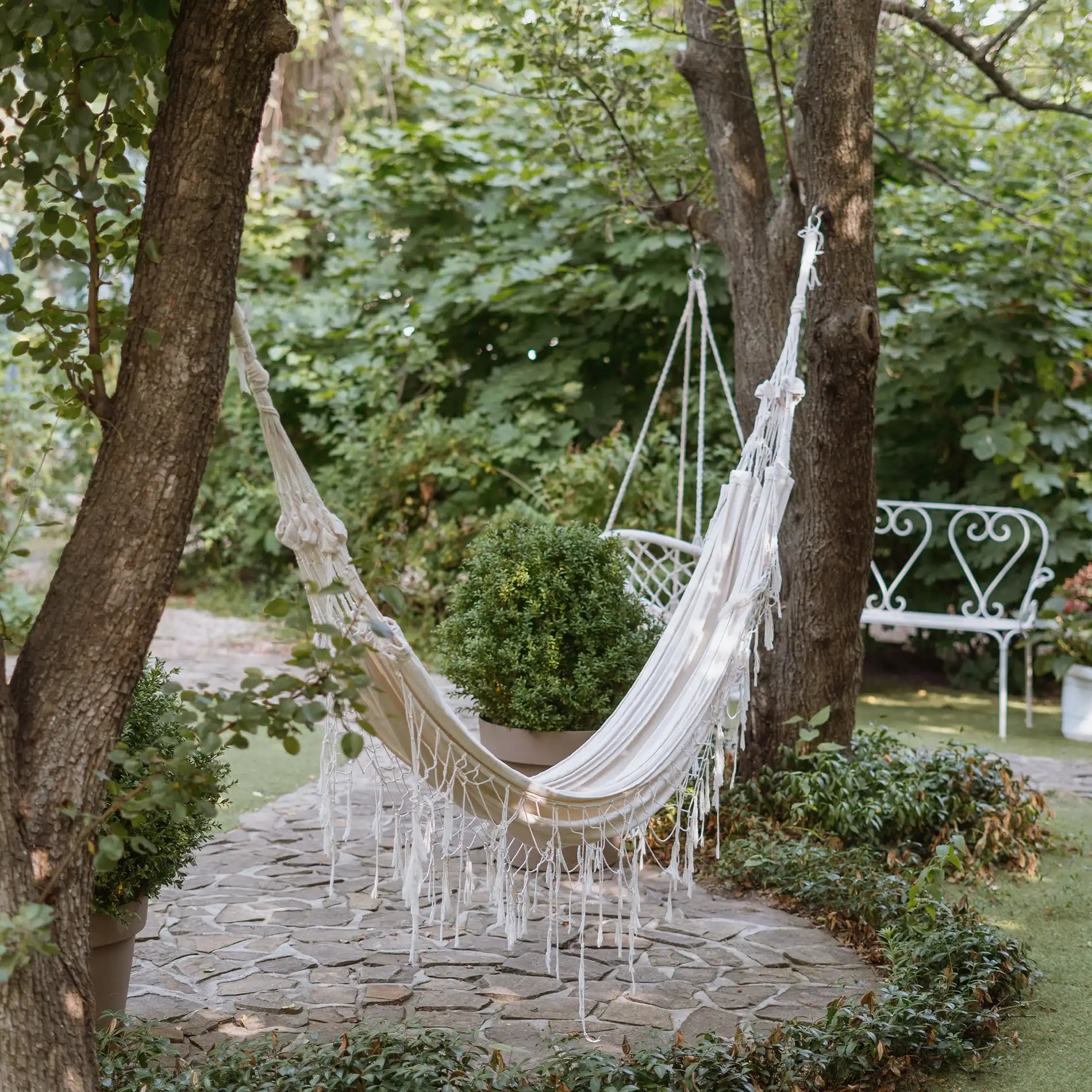 Daylily - Amaca da giardino beige con sacca da trasporto