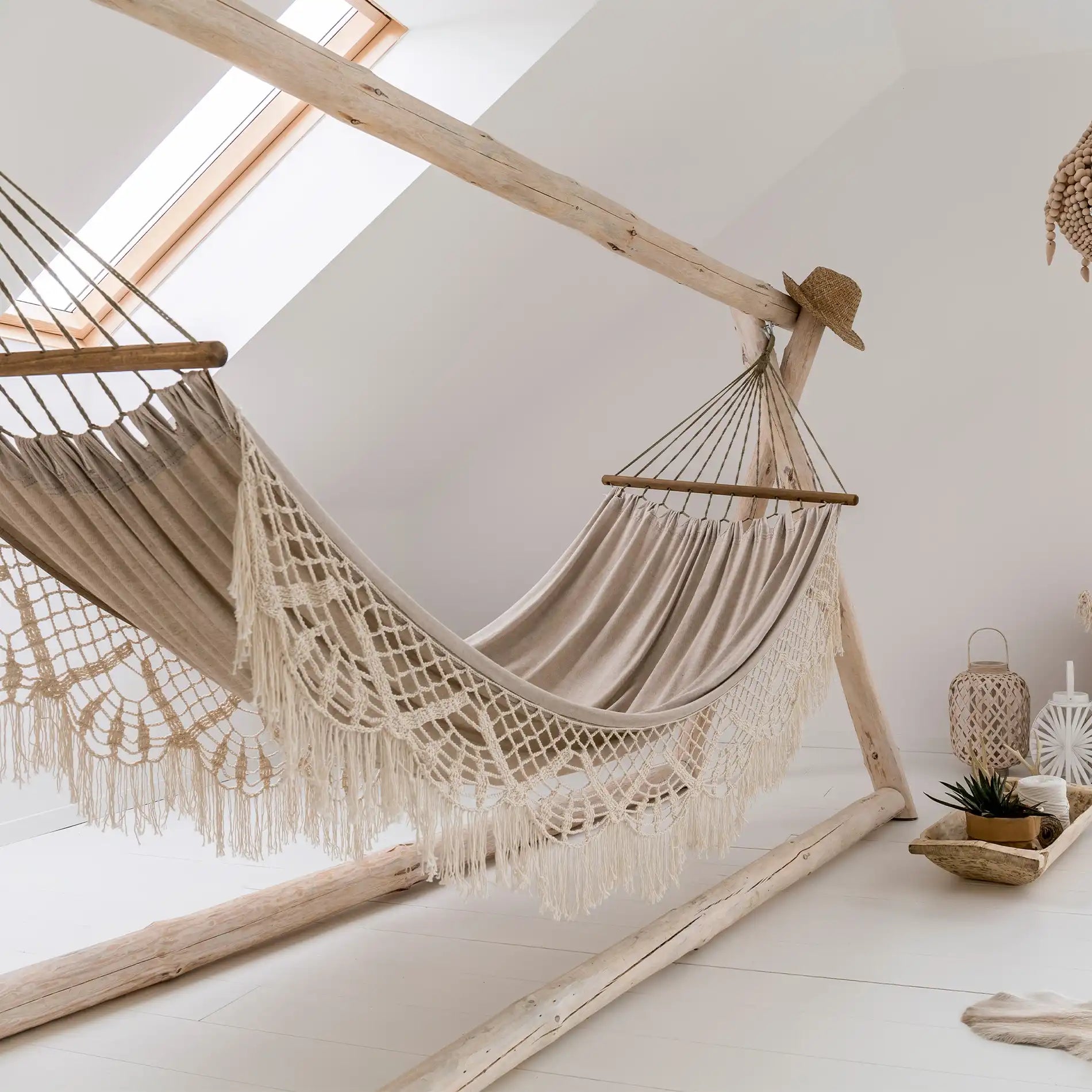 Daylily - Amaca da giardino beige con sacca da trasporto