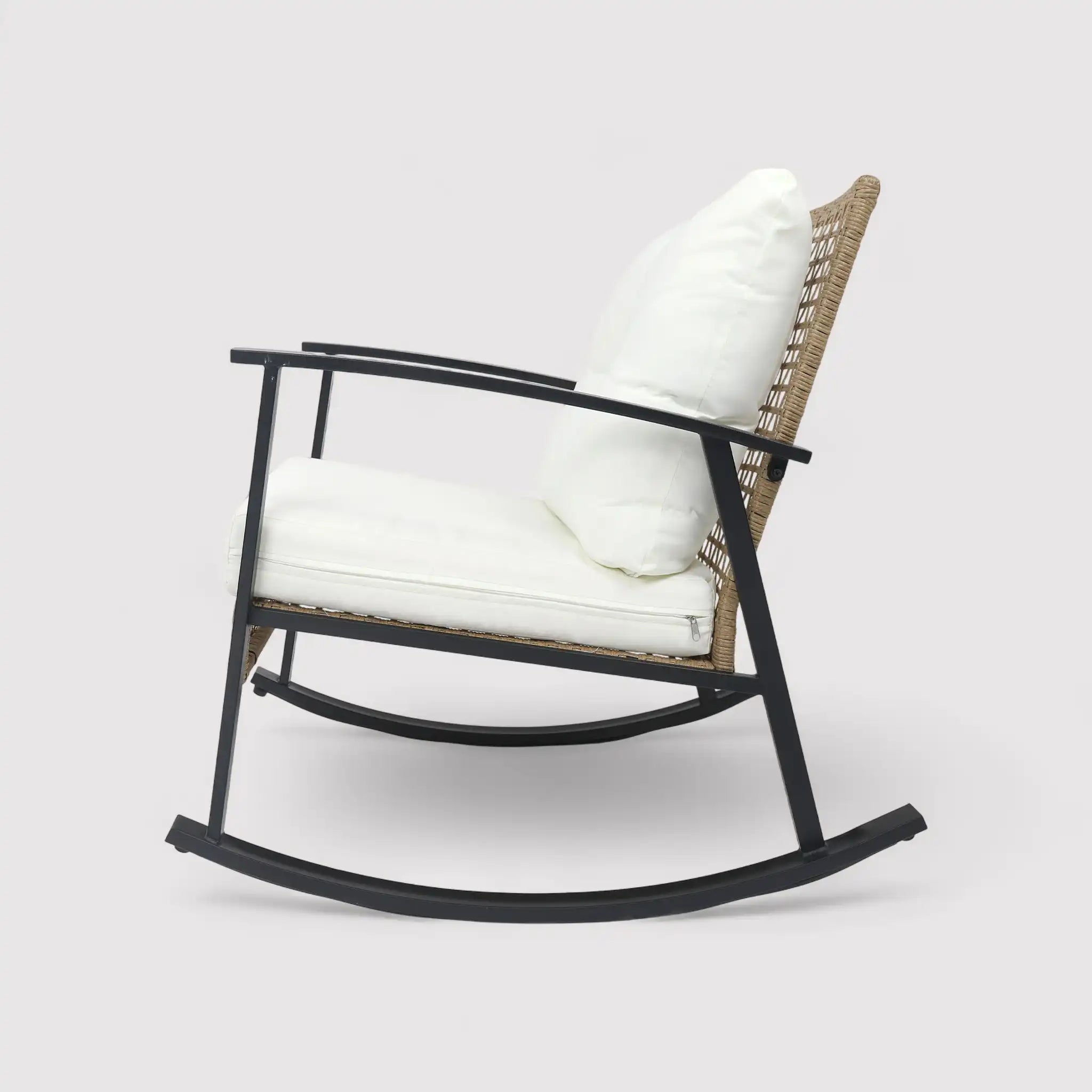 Niangon - Set 2 sedie a dondolo e tavolino da balcone o patio