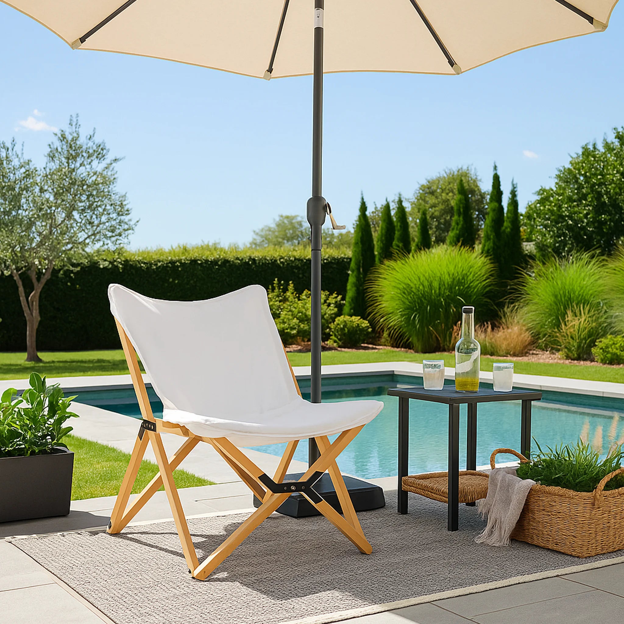 Mukwa - Sedia da regista pieghevole in legno da esterno