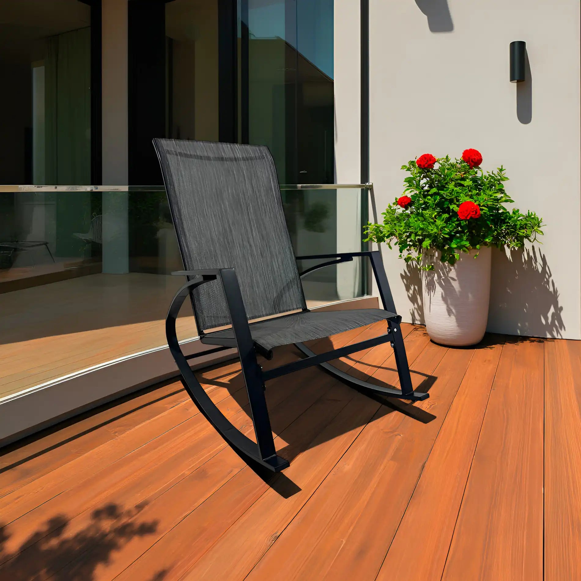 Portakal - Sedia a dondolo moderna per giardino o balcone