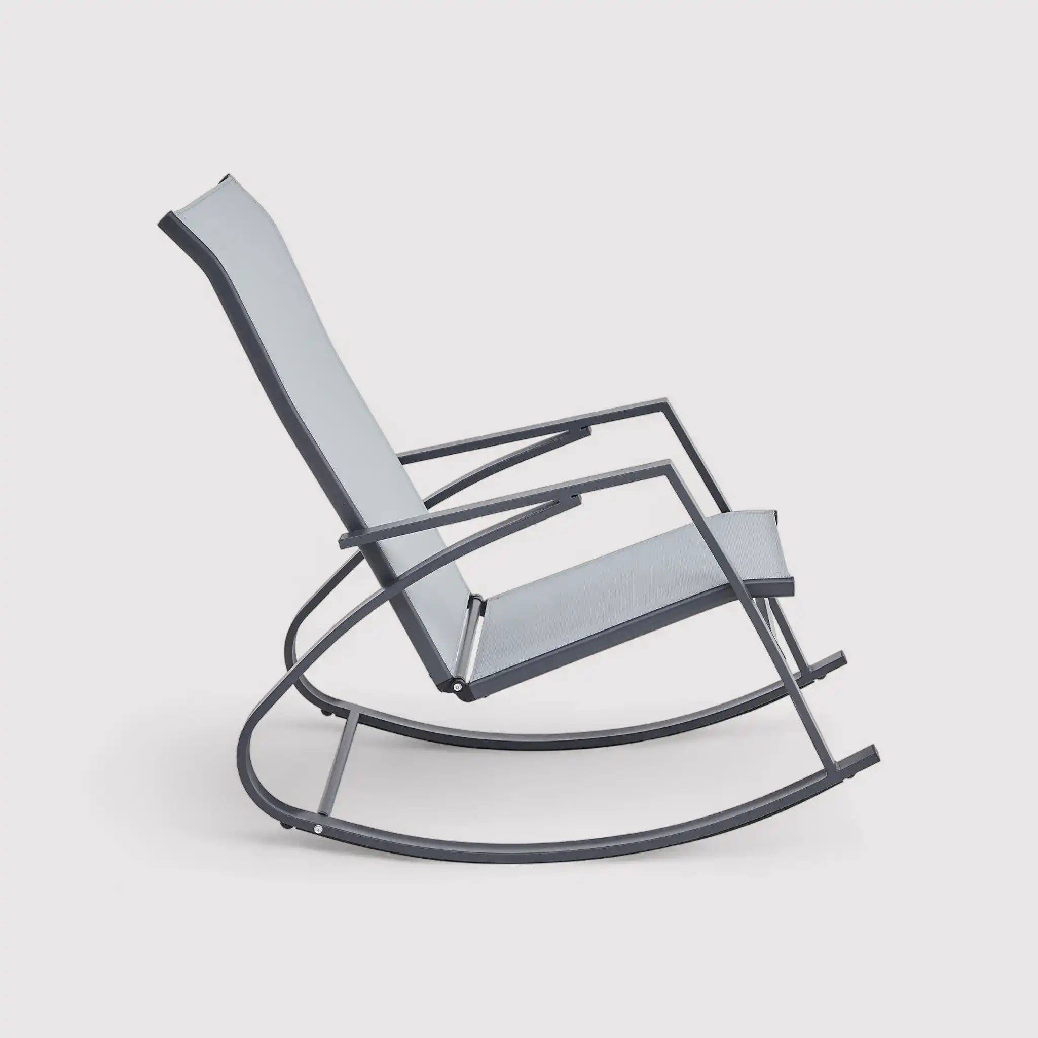 Sadafuly - Poltrona a dondolo grigio moderna per casa o esterno