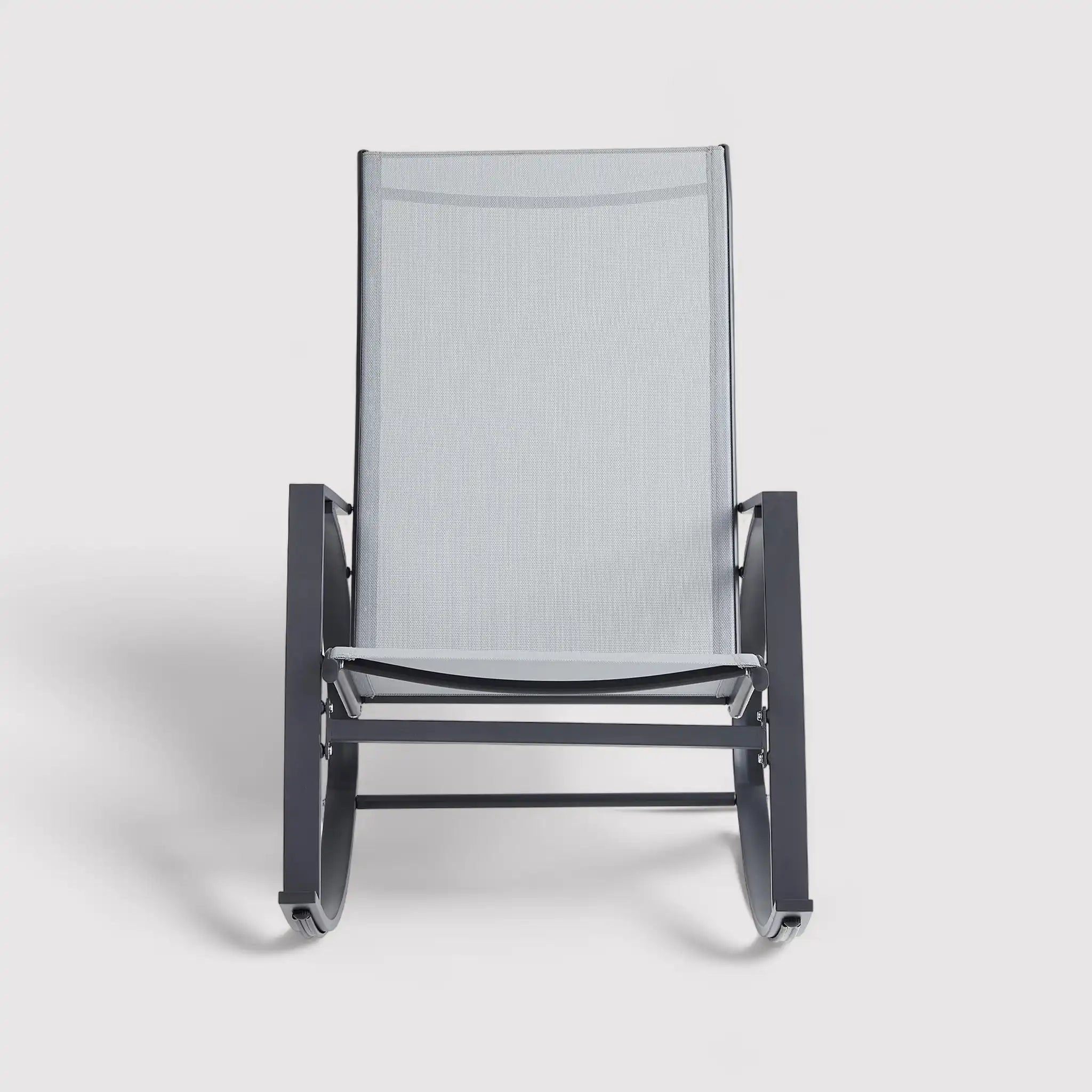 Sadafuly - Poltrona a dondolo grigio moderna per casa o esterno