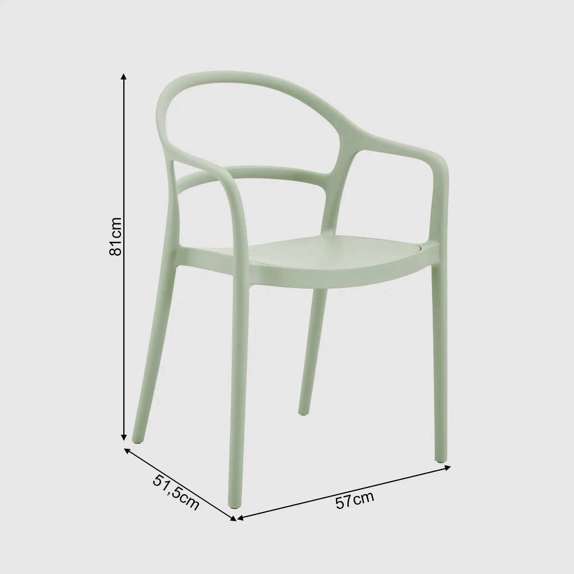 Harif - Sedia moderna verde chiaro per casa o esterno