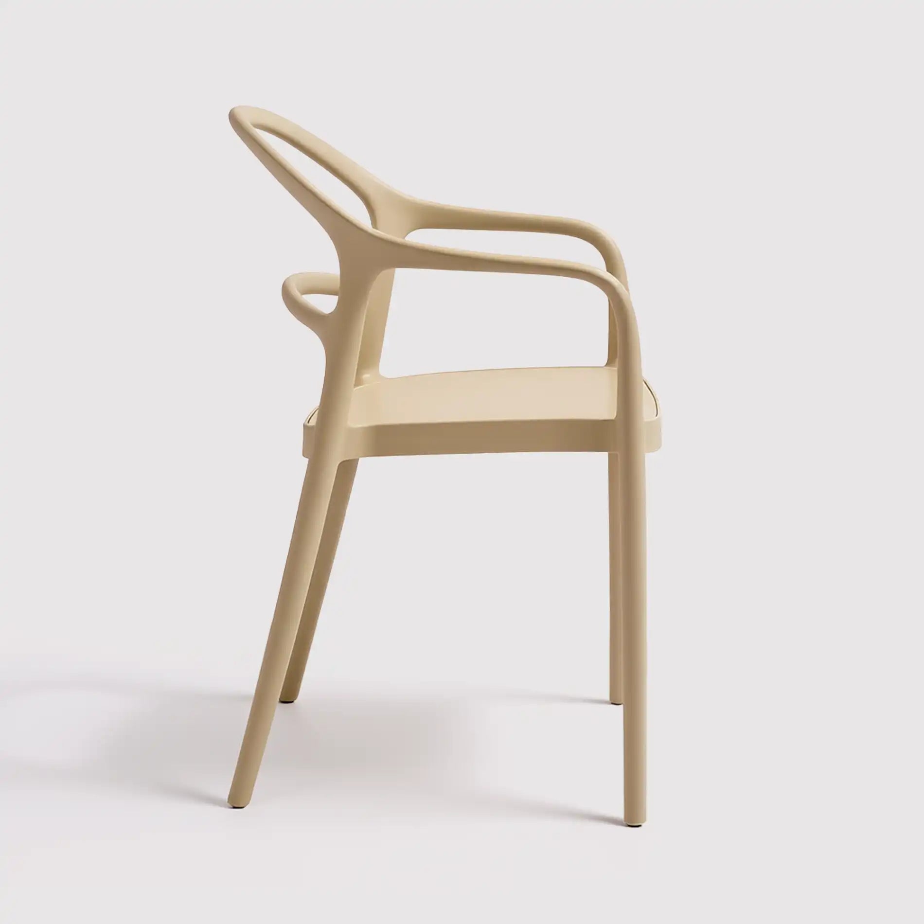 Grewia - Sedia moderna color tortora per esterno o casa