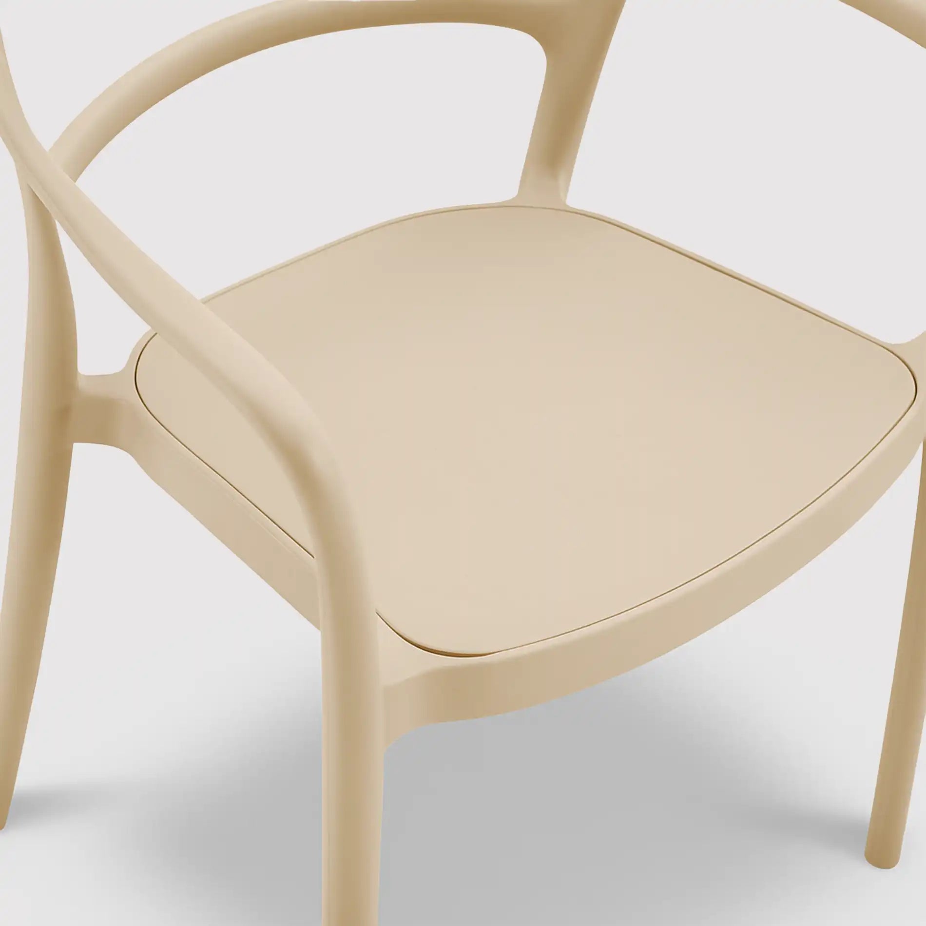 Grewia - Sedia moderna color tortora per esterno o casa