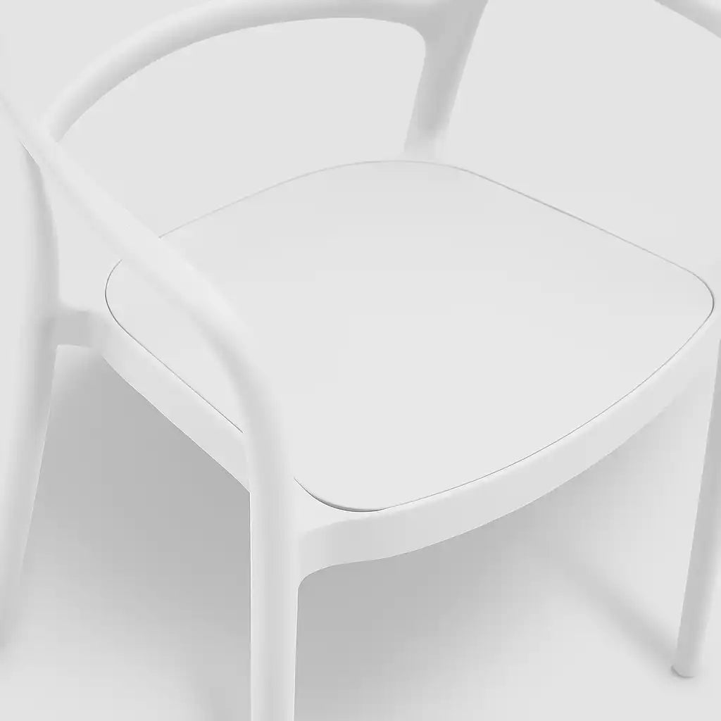 Kersie - Sedia bianca salvaspazio per giardino o casa