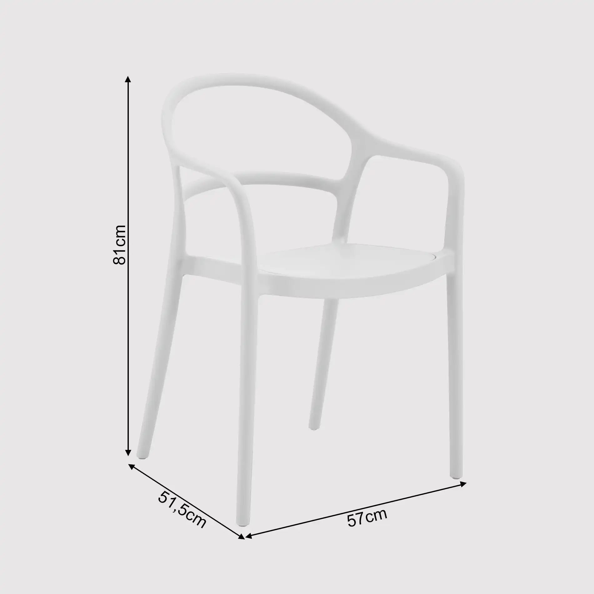 Kersie - Sedia bianca salvaspazio per giardino o casa