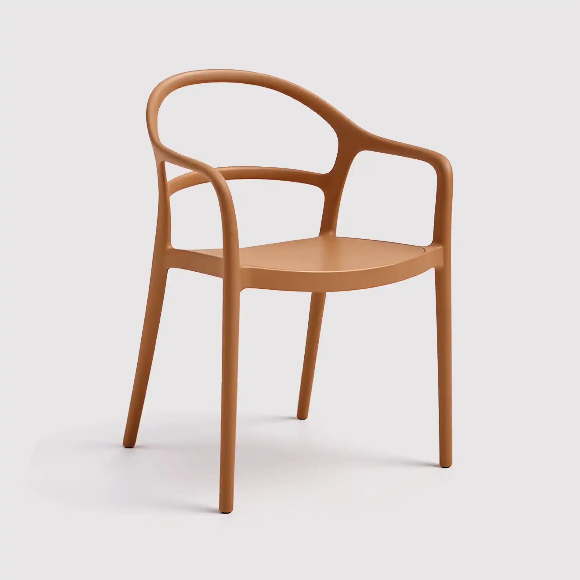 Masoor - Sedia arancione terracotta impilabili con schienale aperto