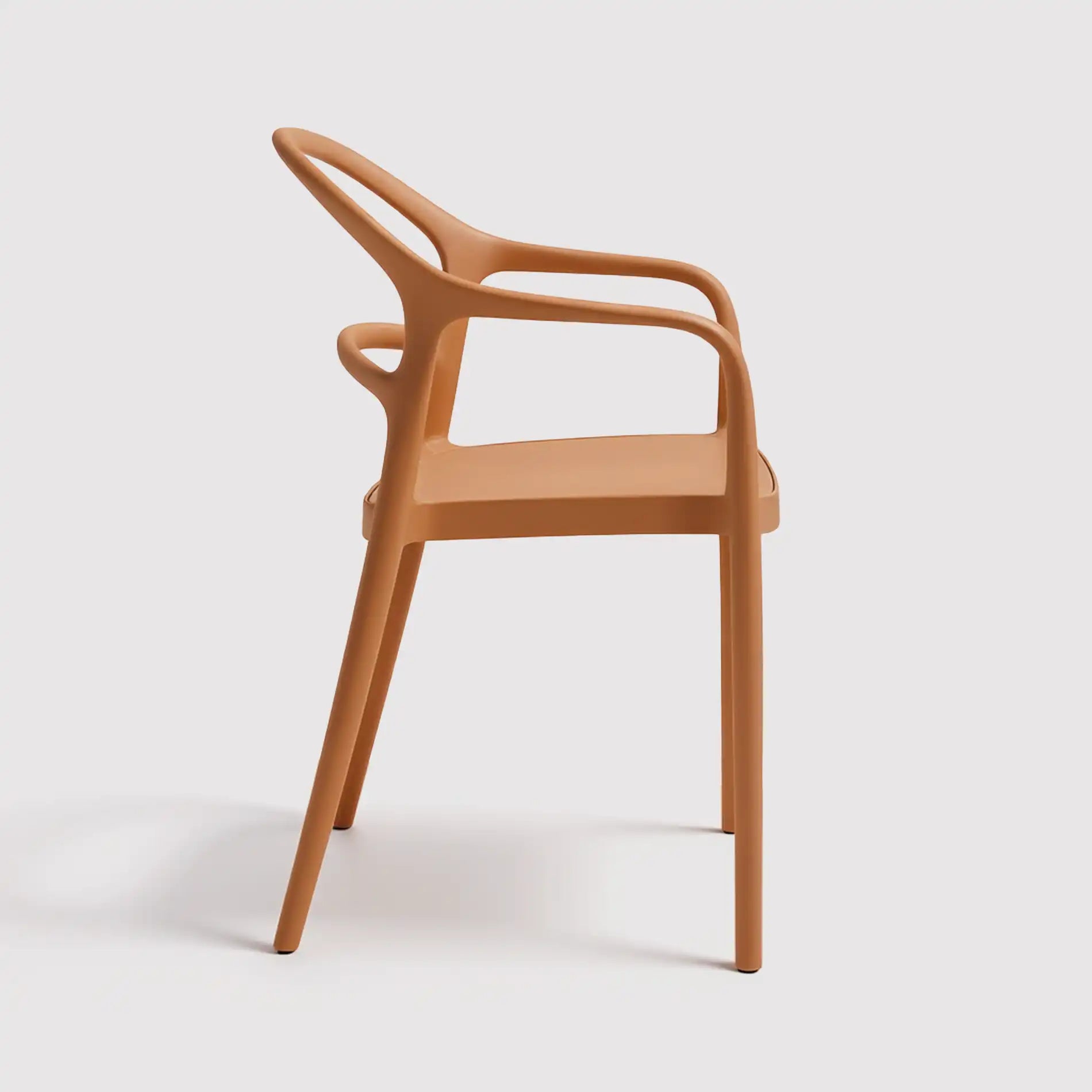 Masoor - Sedia arancione terracotta impilabili con schienale aperto