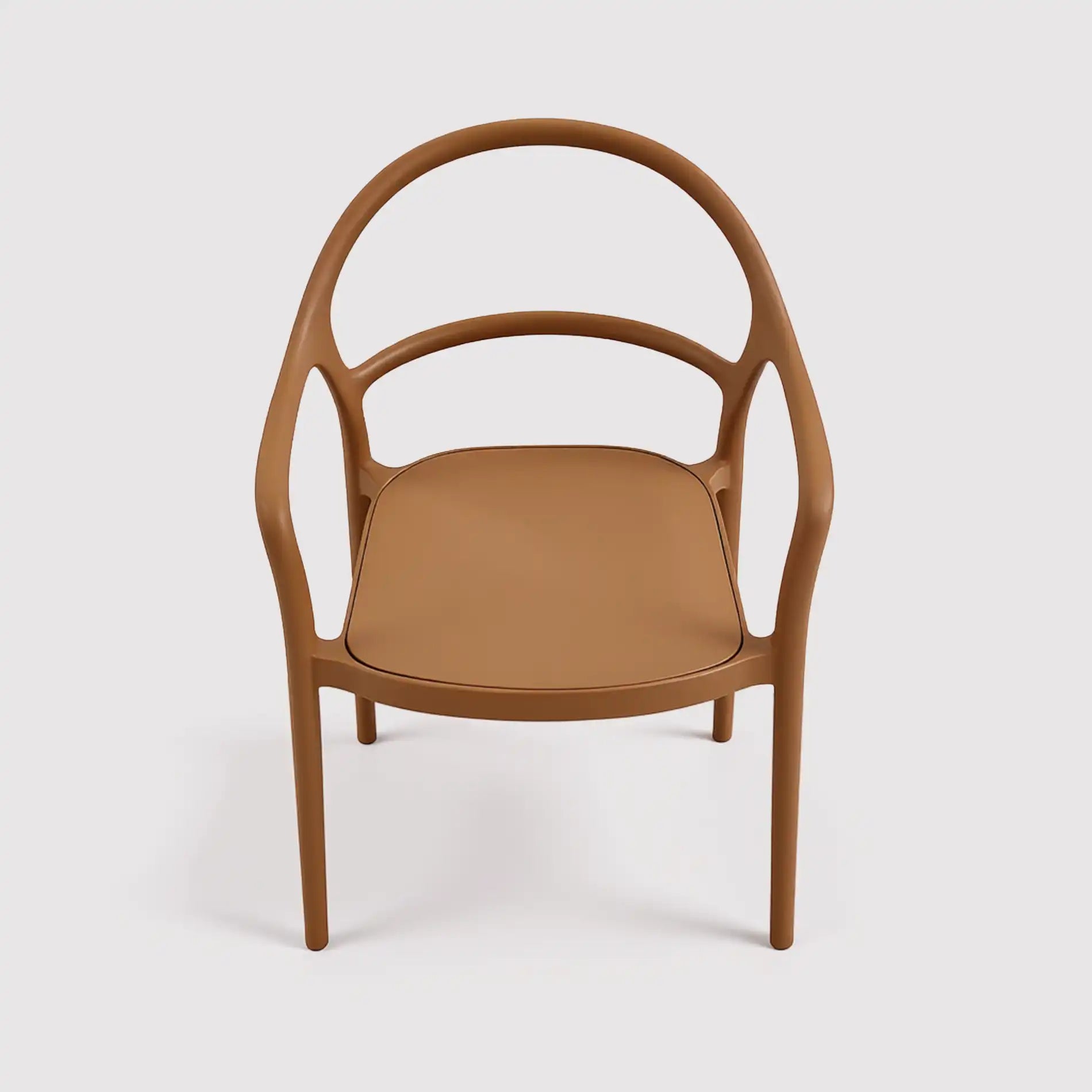 Masoor - Sedia arancione terracotta impilabili con schienale aperto