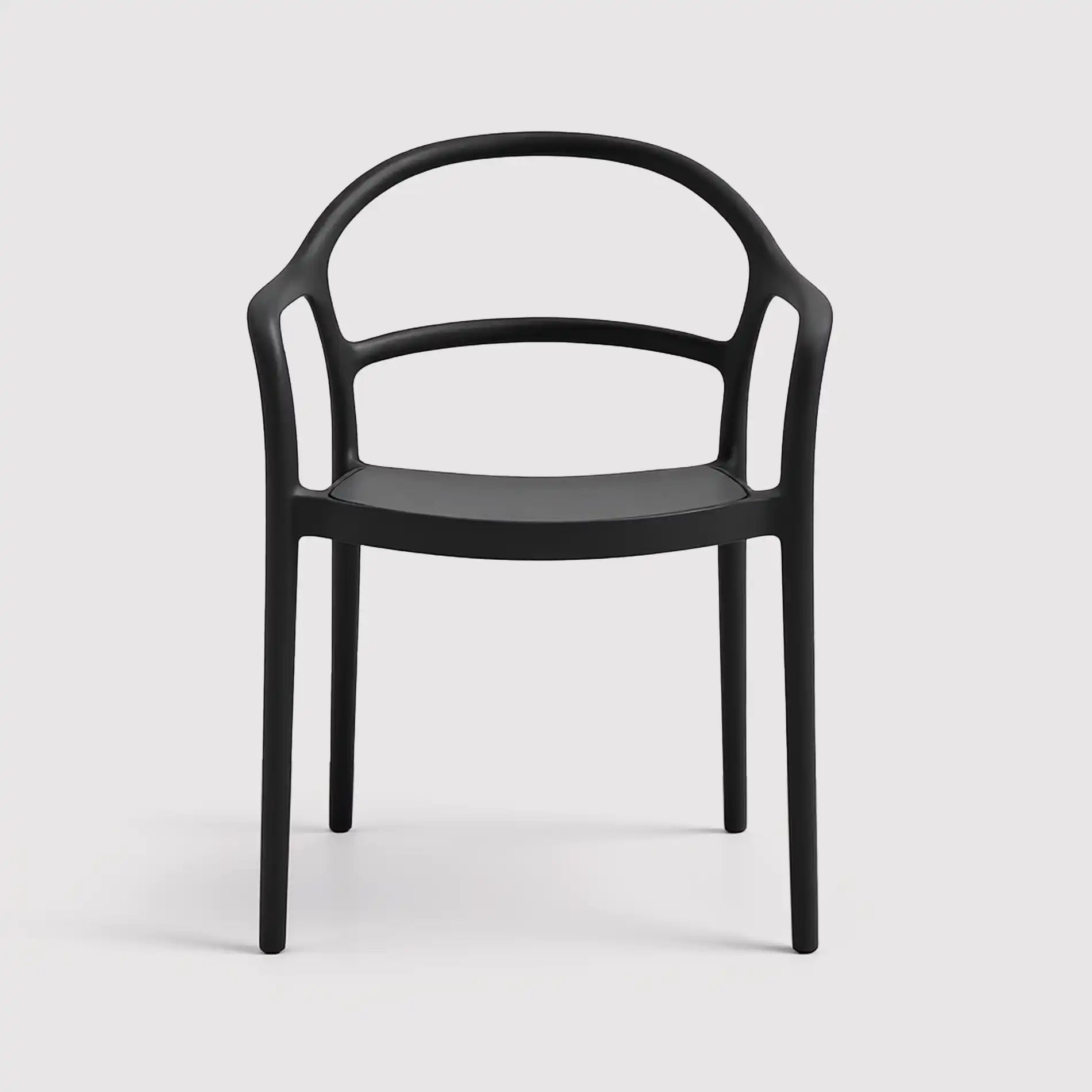 Baloot - Sedia impilabile nera per casa moderna o giardino