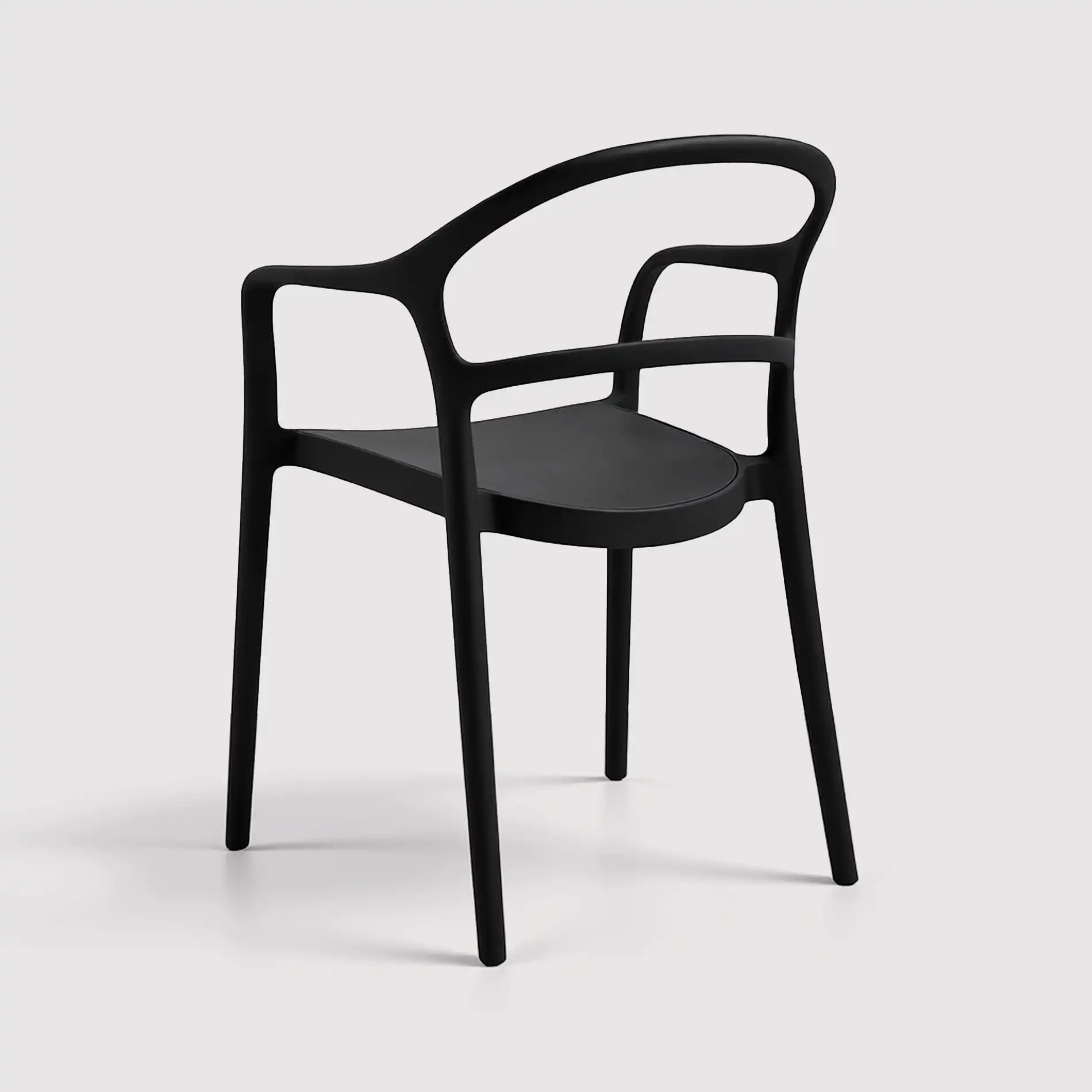 Baloot - Sedia impilabile nera per casa moderna o giardino