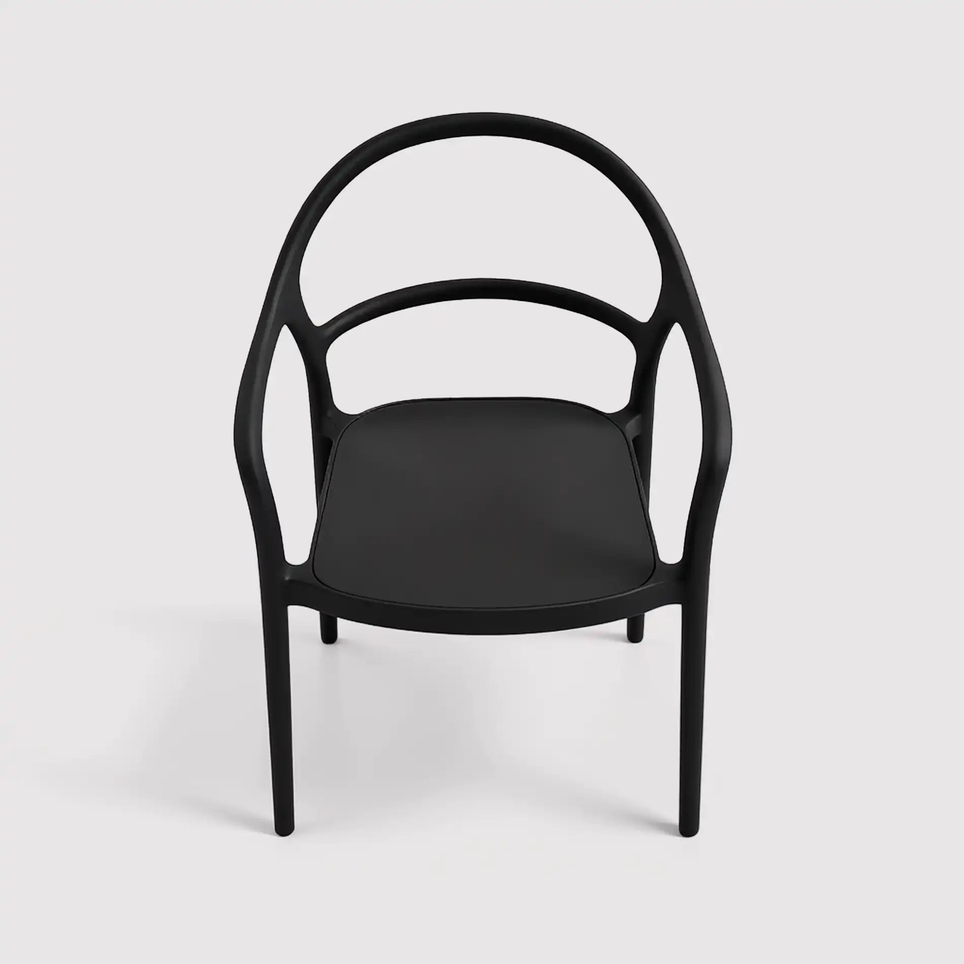 Baloot - Sedia impilabile nera per casa moderna o giardino