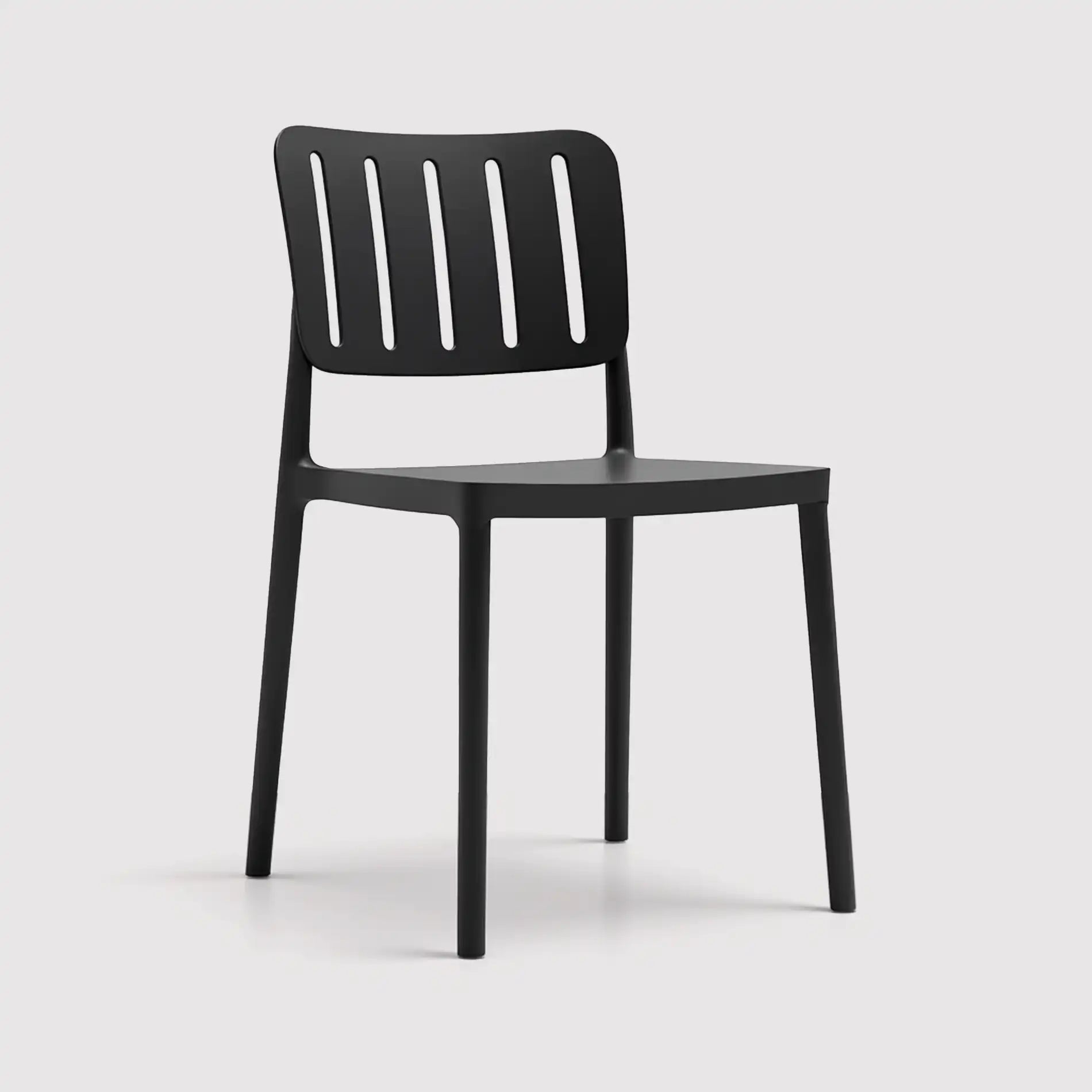 Athel - Sedia nera impilabile per casa o giardino