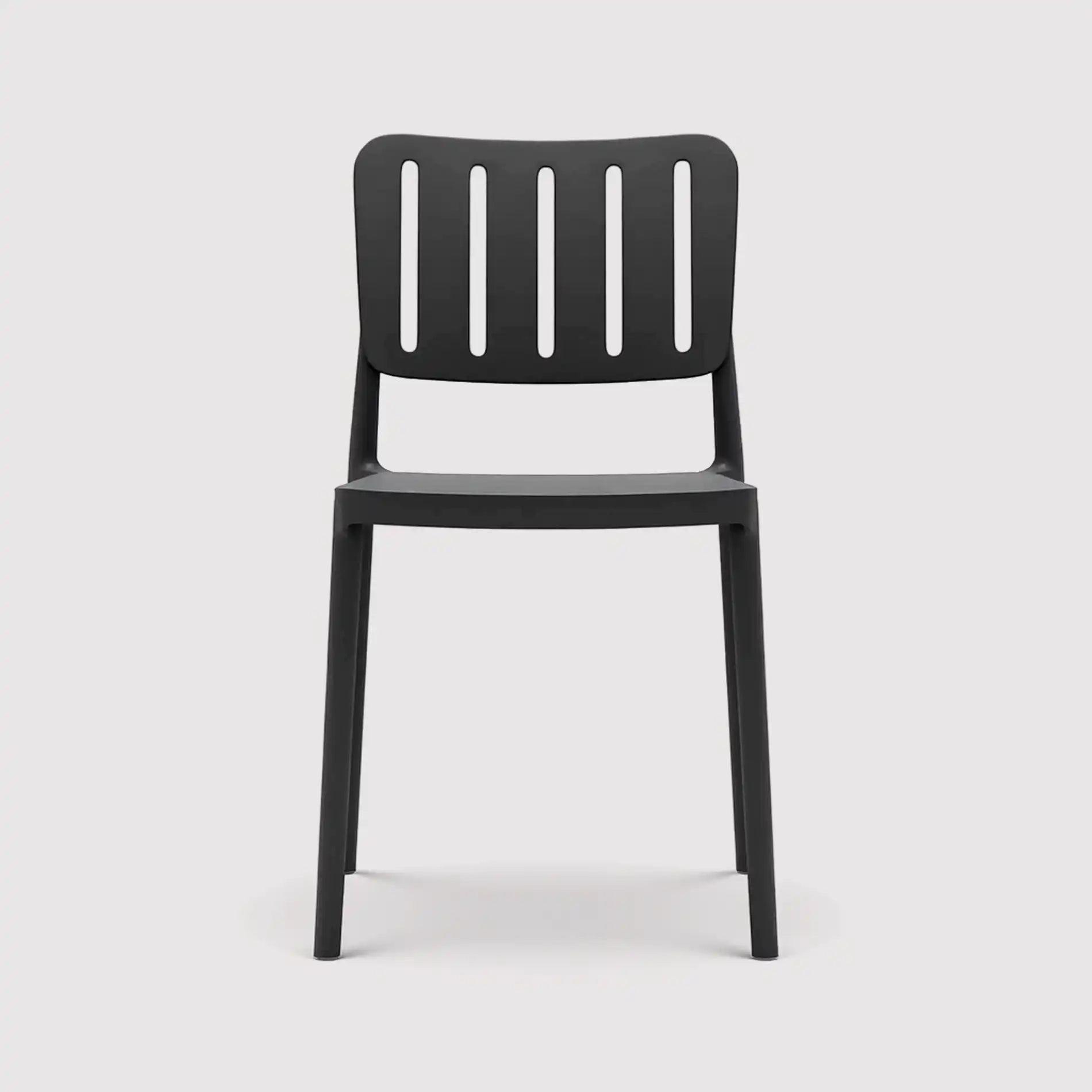 Athel - Sedia nera impilabile per casa o giardino