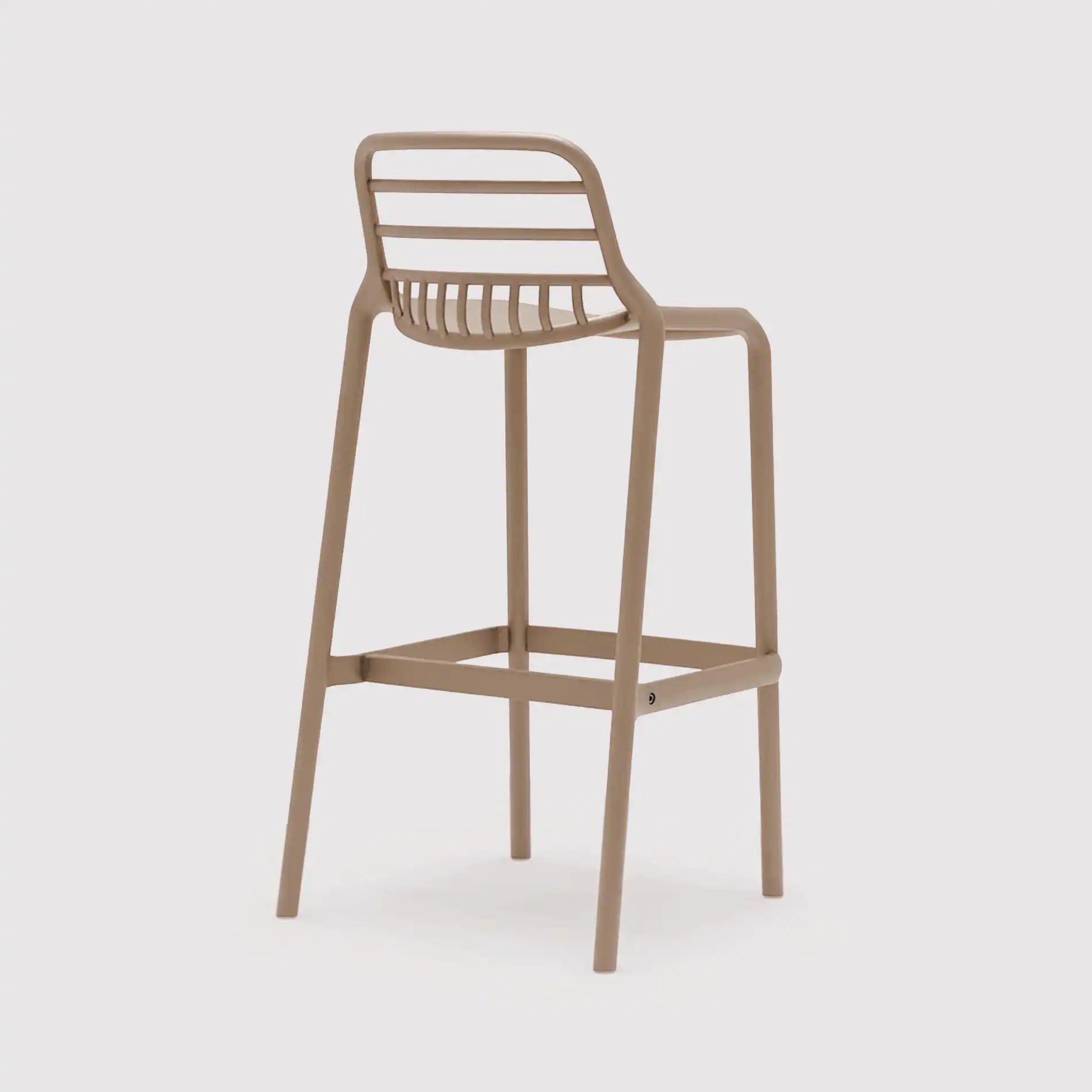 Pteris - Pair of taupe bar stools for home or outdoor use