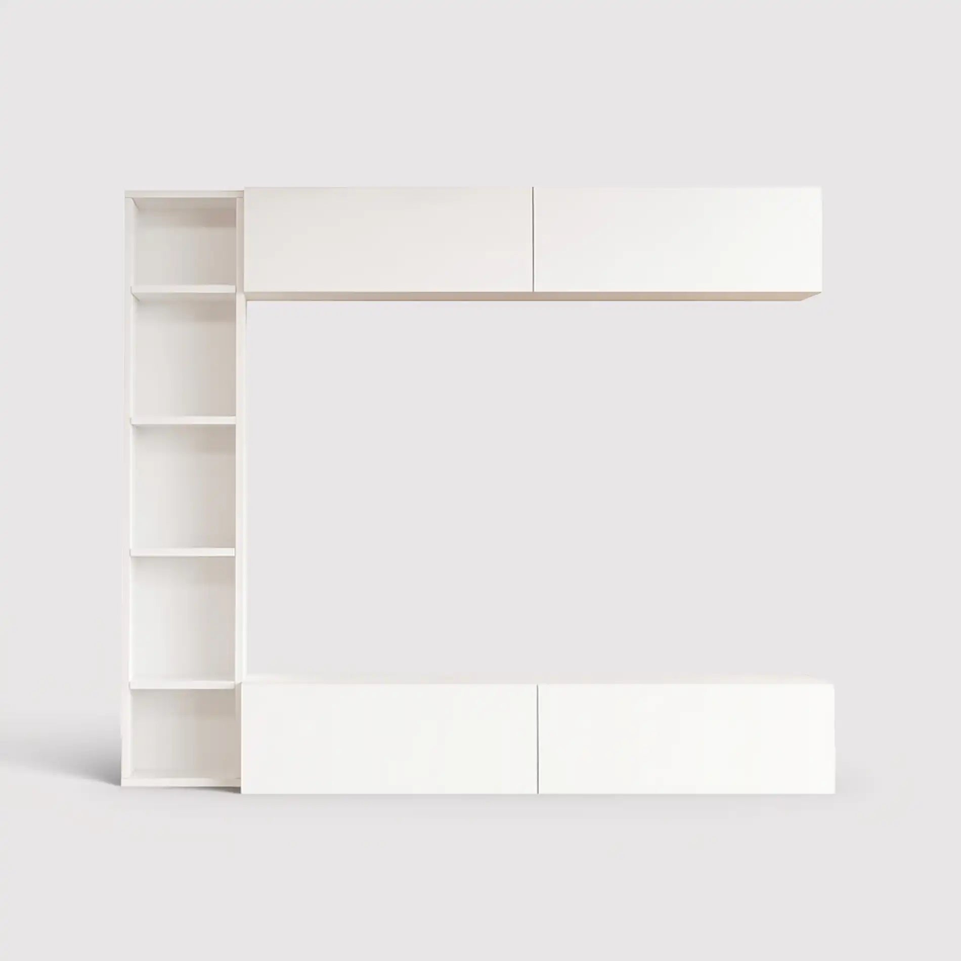 Kadab - White wall unit with 3 modular cabinets