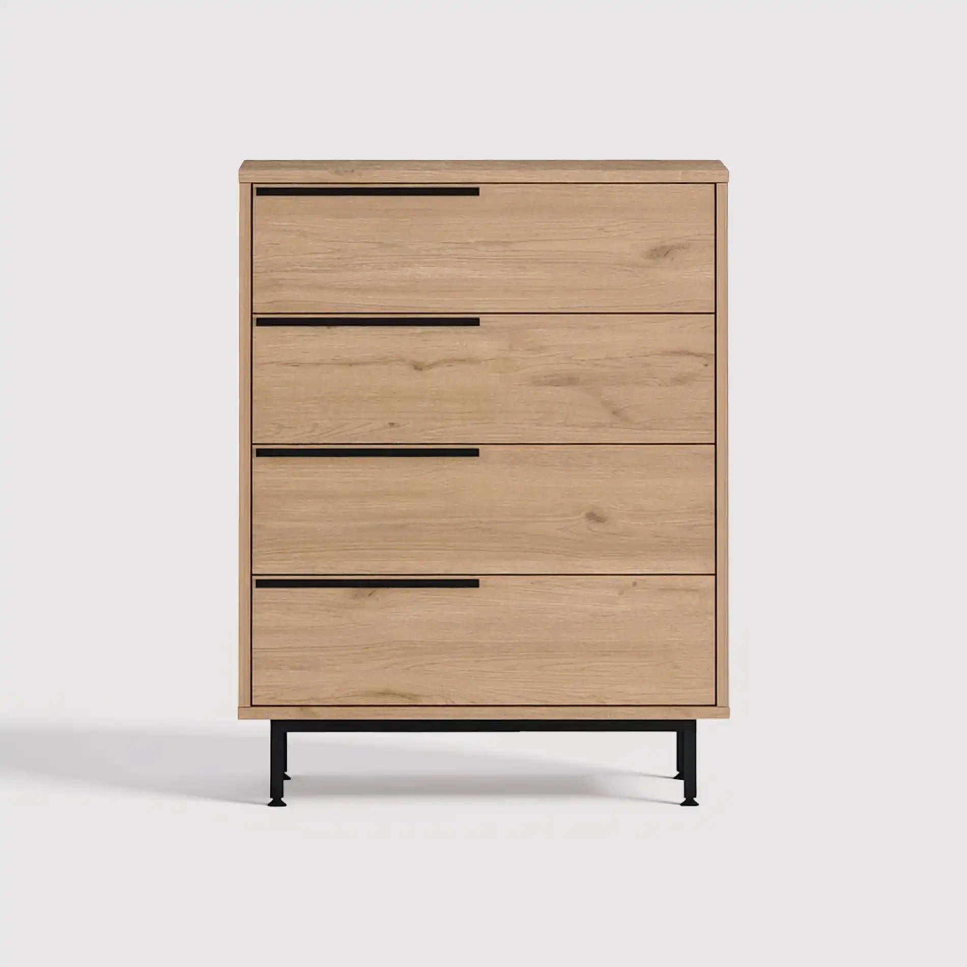 Maguey - Cassettiera moderna marrone con 4 cassetti