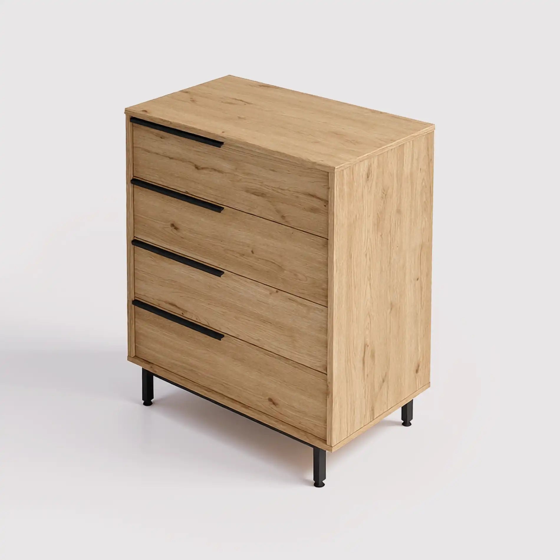 Maguey - Cassettiera moderna marrone con 4 cassetti